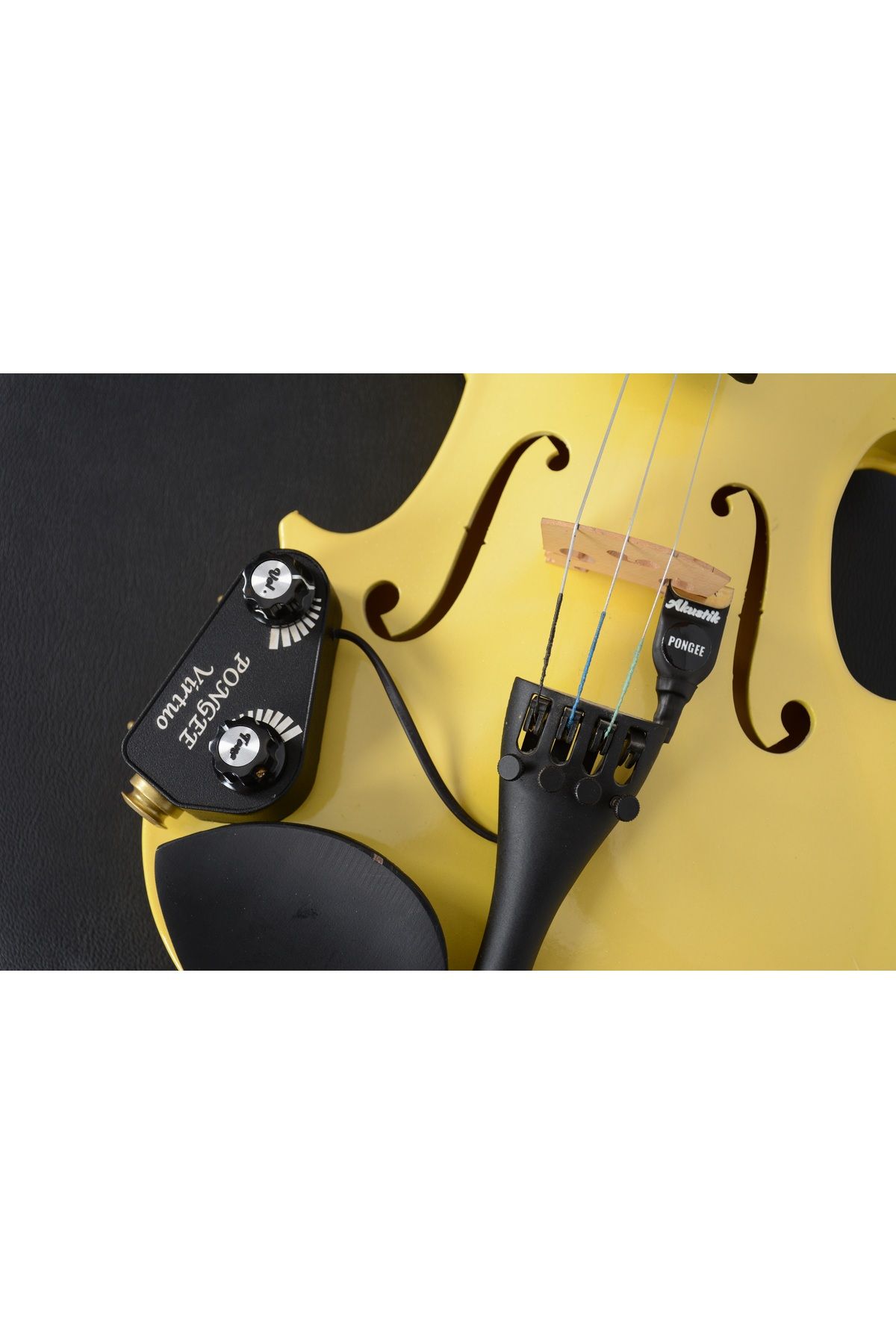 PONGEE Virtuo Model Keman Mikrofon Seramik Piezo Manyetik, Volüm ve Ton Kontrollü,Doğal ses 6.35mm