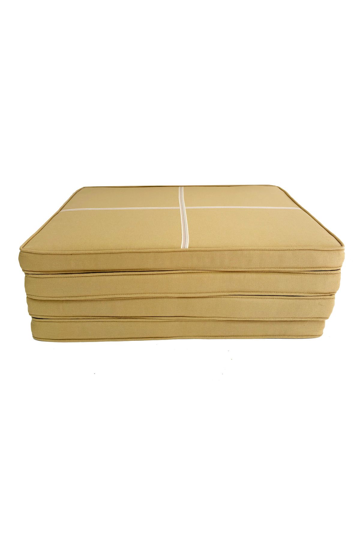 YASTIKMİNDER Koton Bej Fitilli 53x46 Cm Sandalye Ölçüsüne Uygundur. 4 Parça Sandalye Koltuk Minder Seti