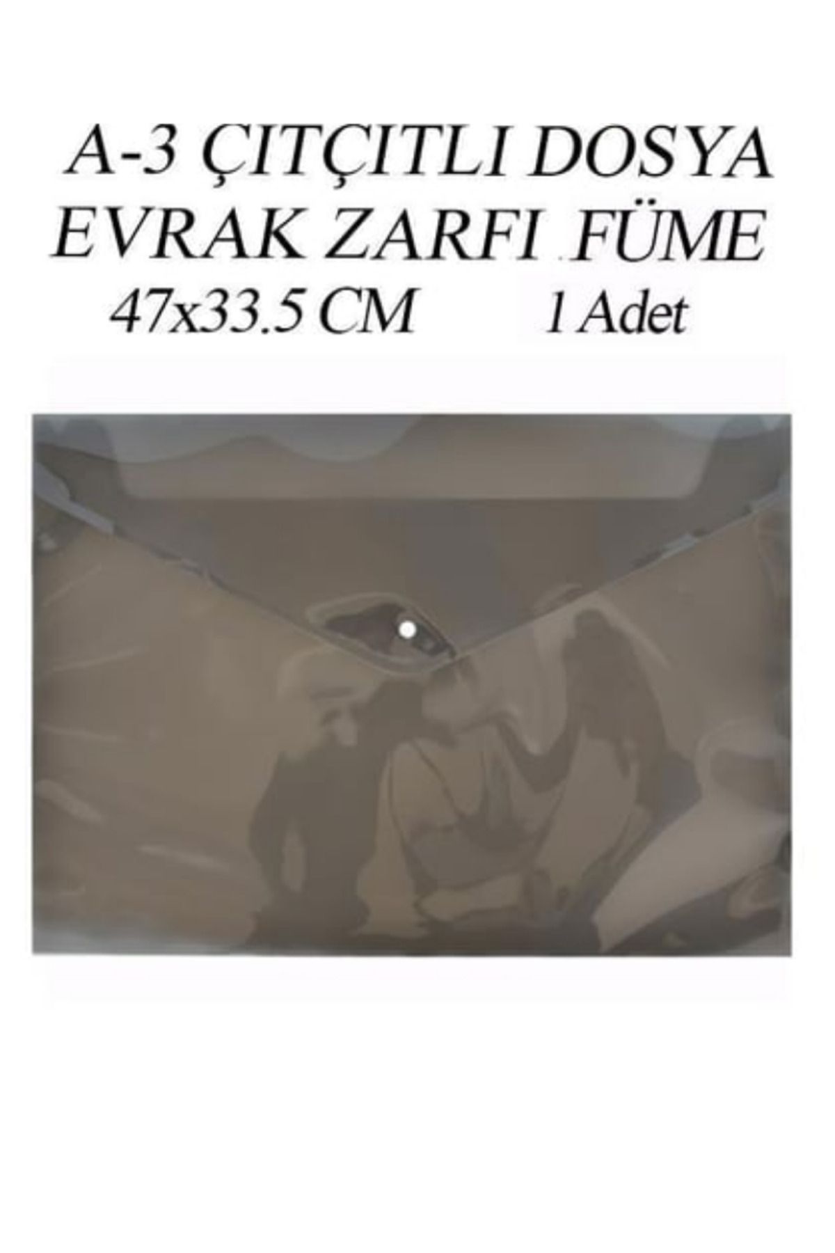 Glanart-A3 Size Snap File 1 Piece 47X33.5 cm Snap Envelope File Homework and Project File Smoked 2