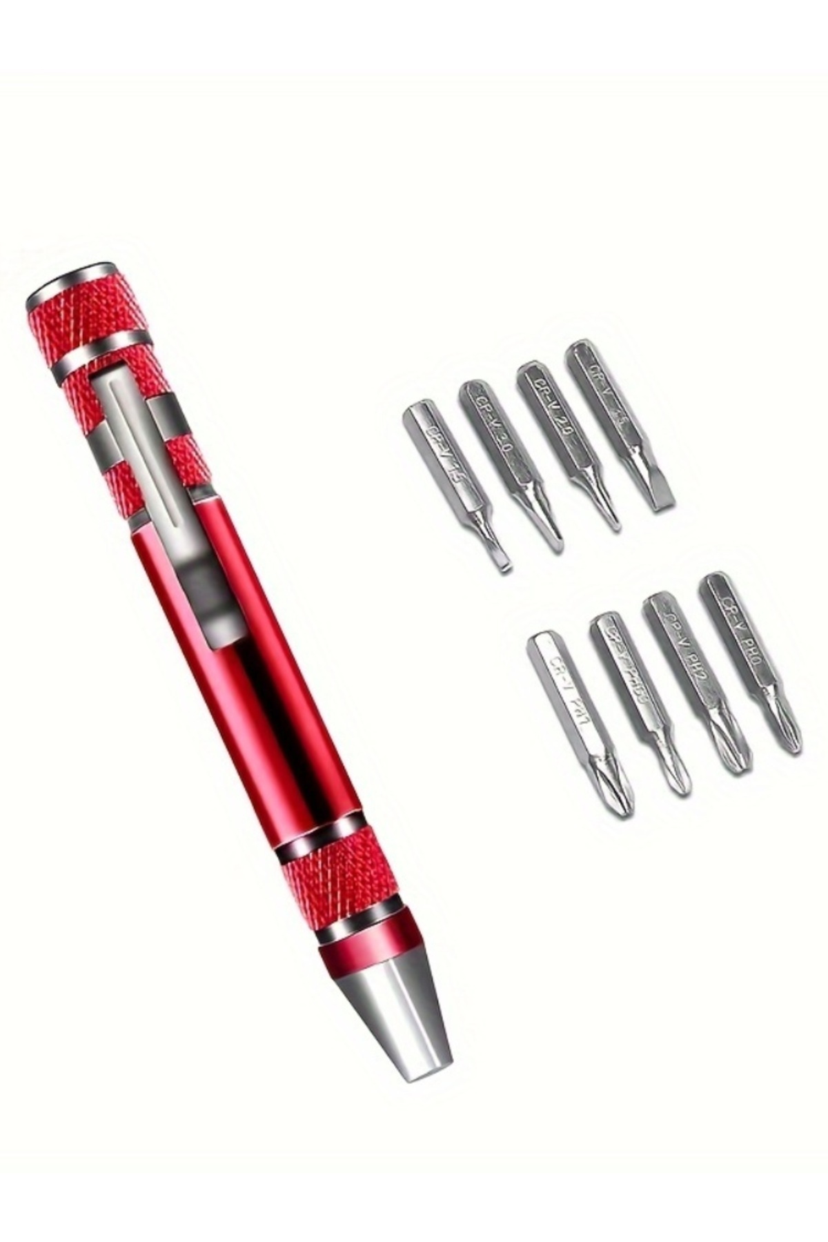Choice-Red 1pc Multi-functional 8-in-1 Screwdriver Set, Aluminum Alloy Tool, Precision Cross & Flathead Dri 1