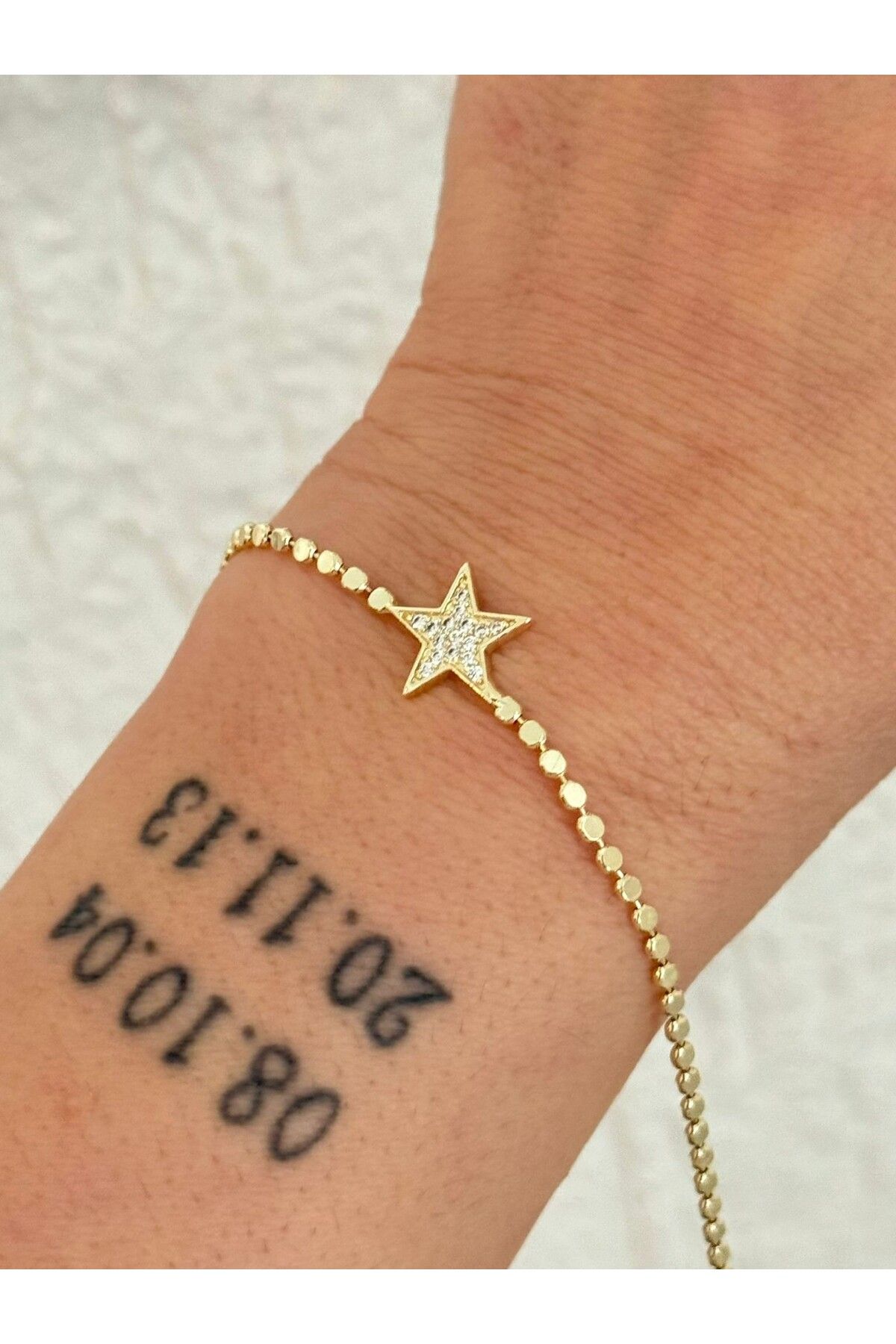 MyladyAccessoriess Zirkon Taş Yıldız Ve Ezme Detay Premium Bileklik