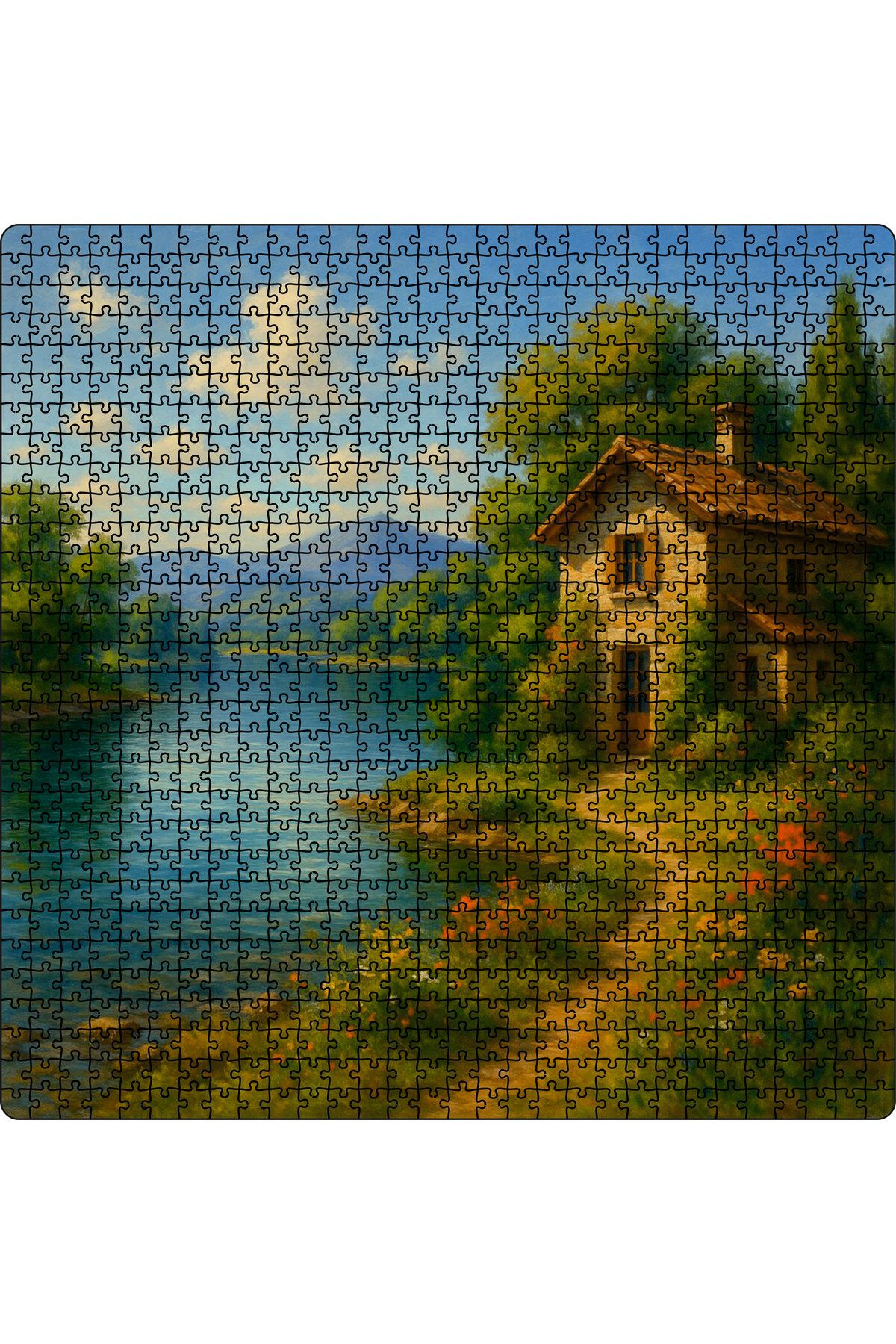 WOODENCRAFT LAKE HOUSE AHŞAP PUZZLE 900 PARÇA 50 X 50 TABLO OLARAK DUVARA ASILABİLİR.