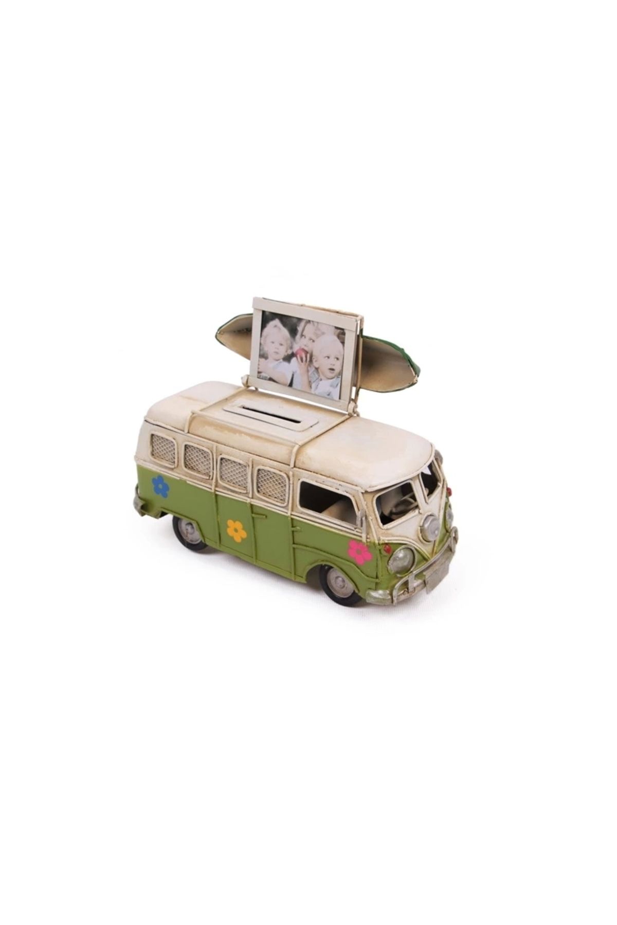 ShopNova Dekoratif Metal Minibüs Çerçeveli Ve Kumbaralı