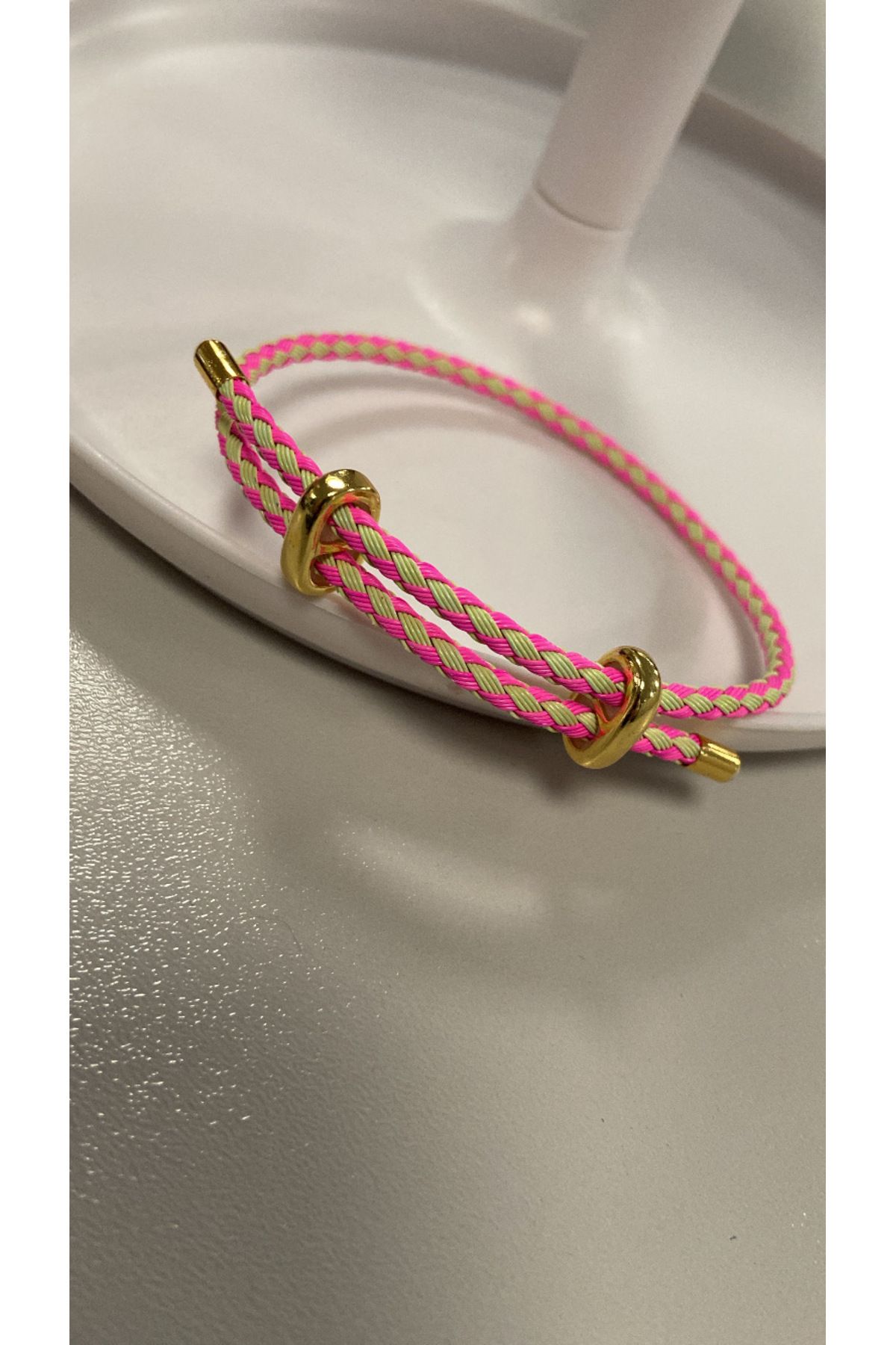 ZRN AKSESUAR İP BİLEMKİK RENKLİ PEMBE SARI KARIŞIMLI TREND ŞIK