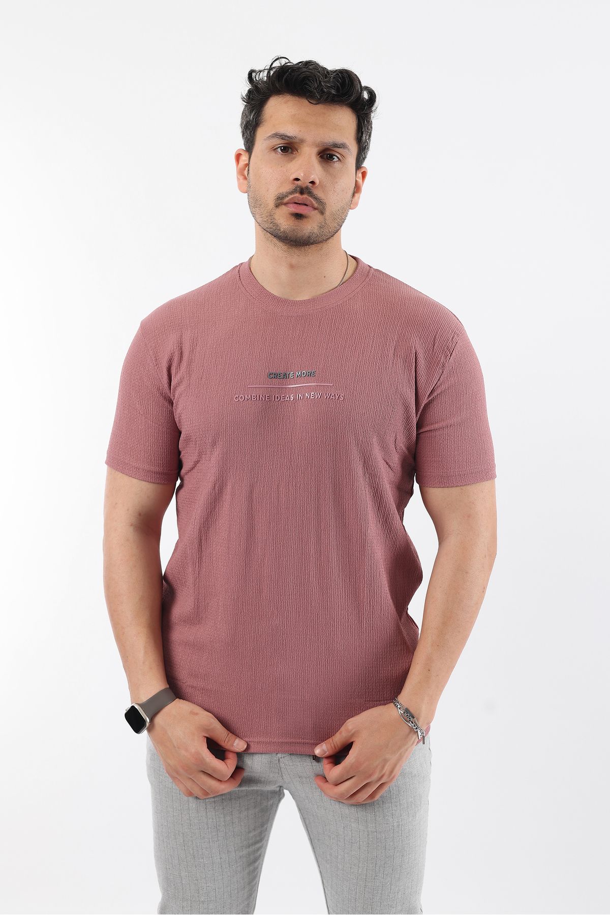 Rodrigo Erkek Regular Fit Dokulu Baskı Detaylı Tişört T-shirt