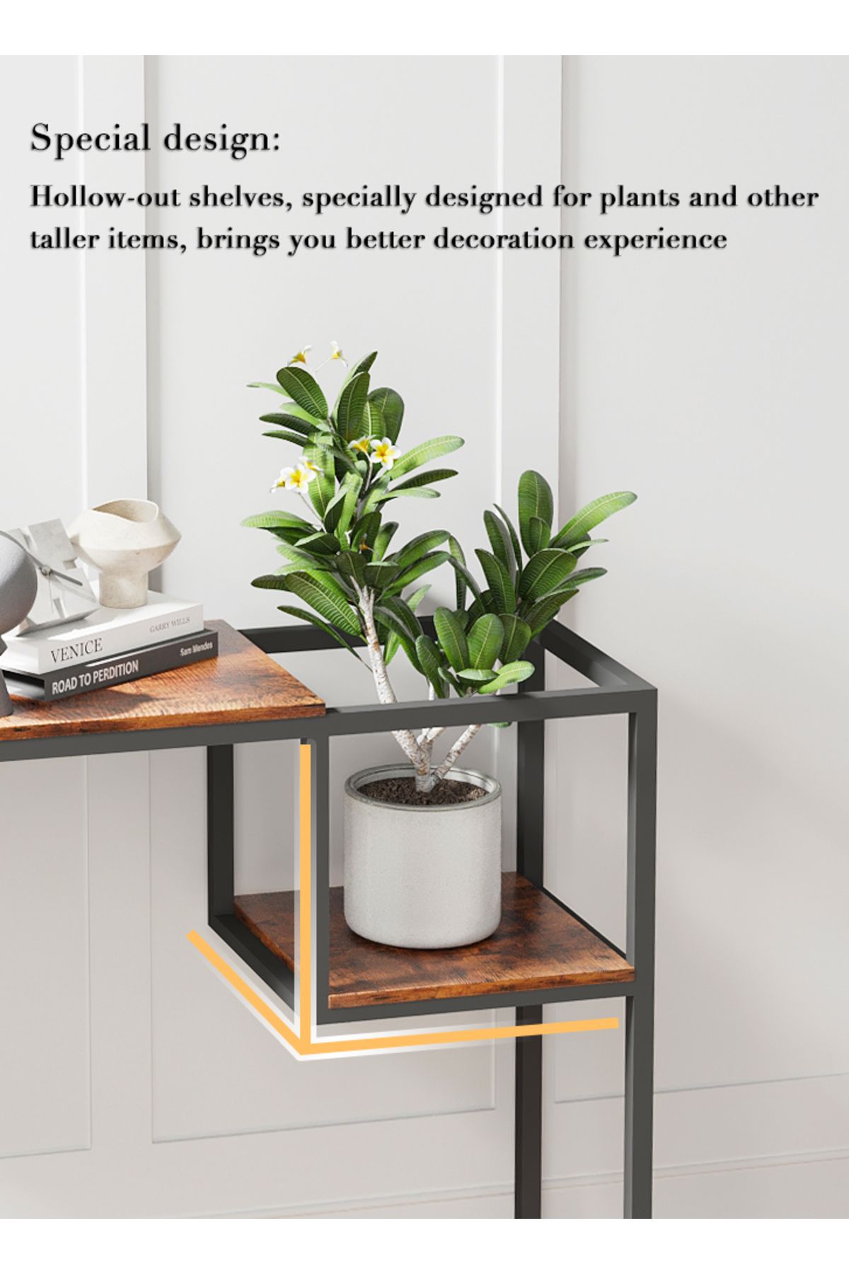 AnneFish-3Tier Console Table Sofa Table with Storage Shelf and Entryway Table Couch Hallway Entrance Living 4