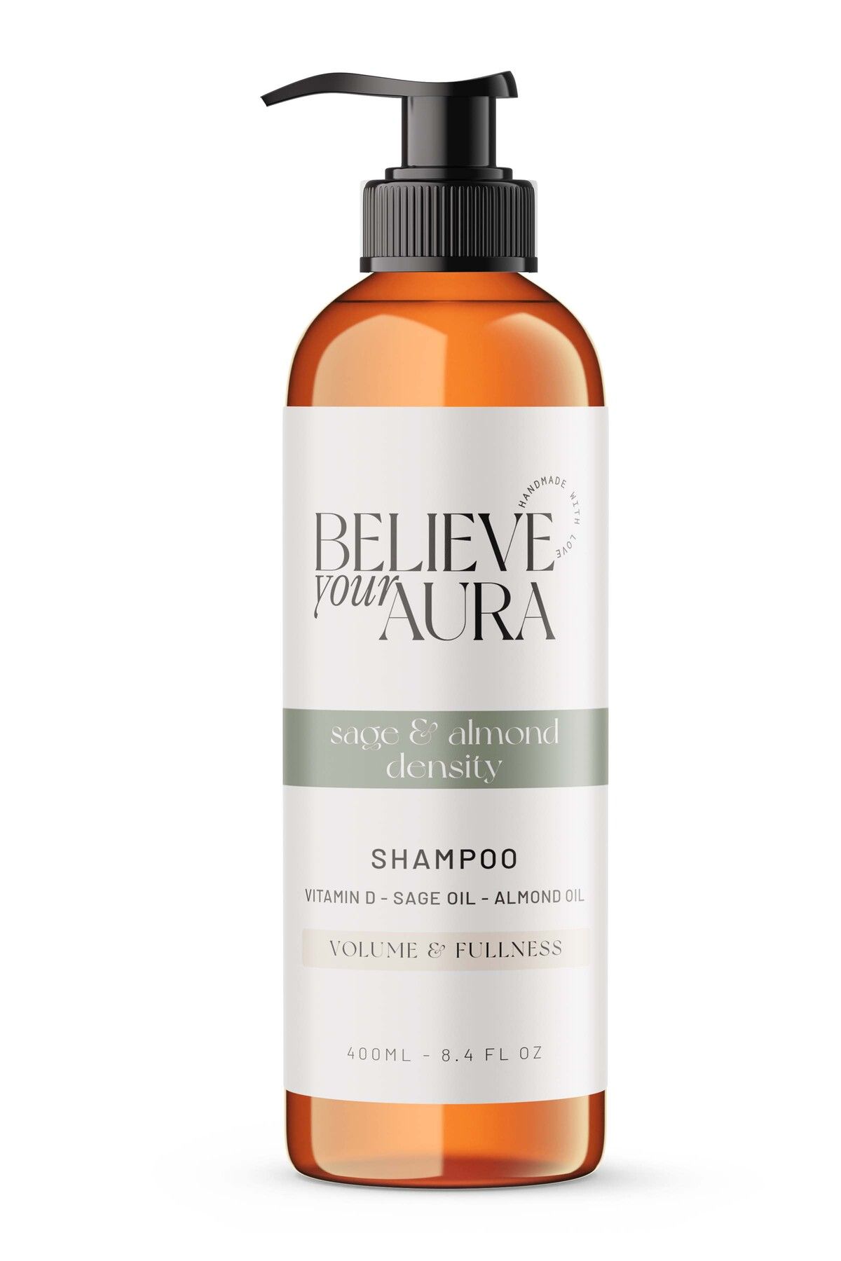 Believe Your Aura Tatlı Badem ve Çay Ağacı Yağı Şampuanı - Hacim Veren Besleyeci Doğal Saç Bakım Şampuanı - 400 ml
