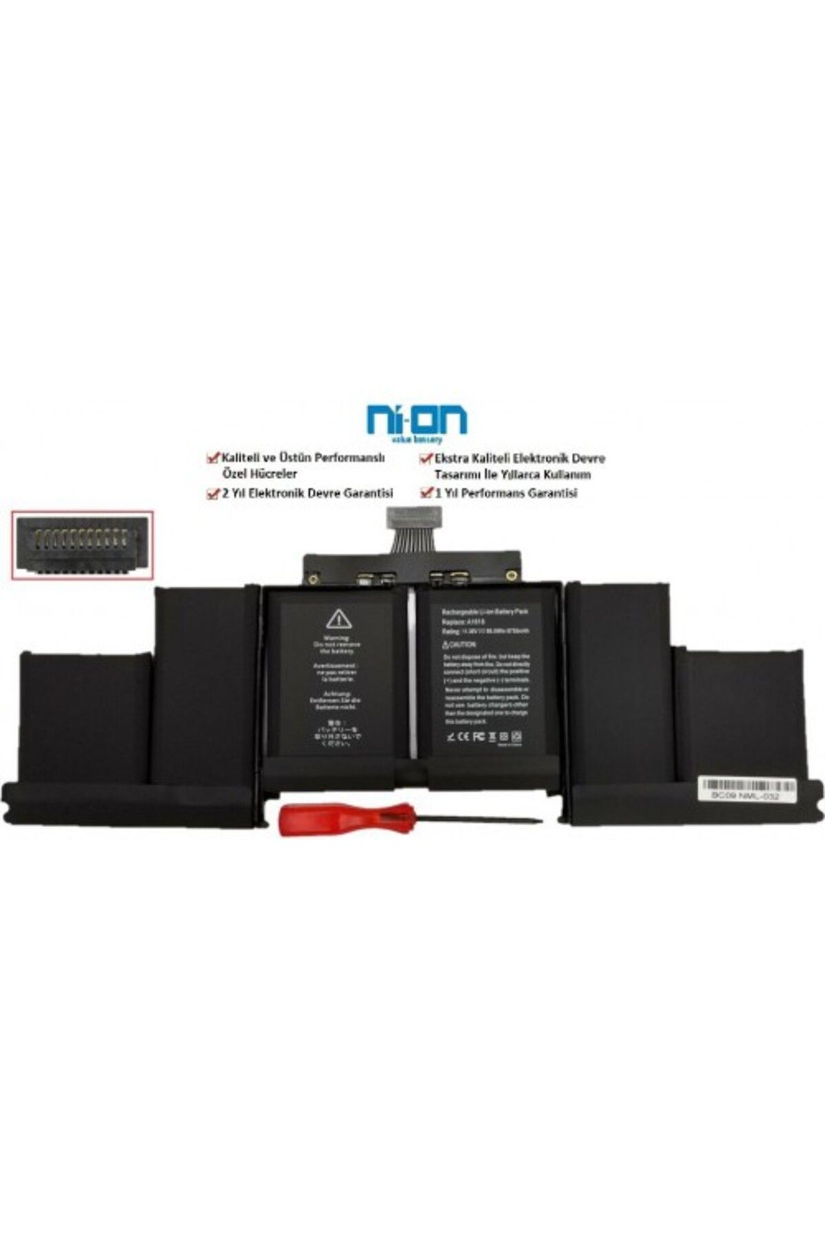 NION Apple A1398 EMC2909 TİP 3 uyumlu Notebook Batarya - Pil