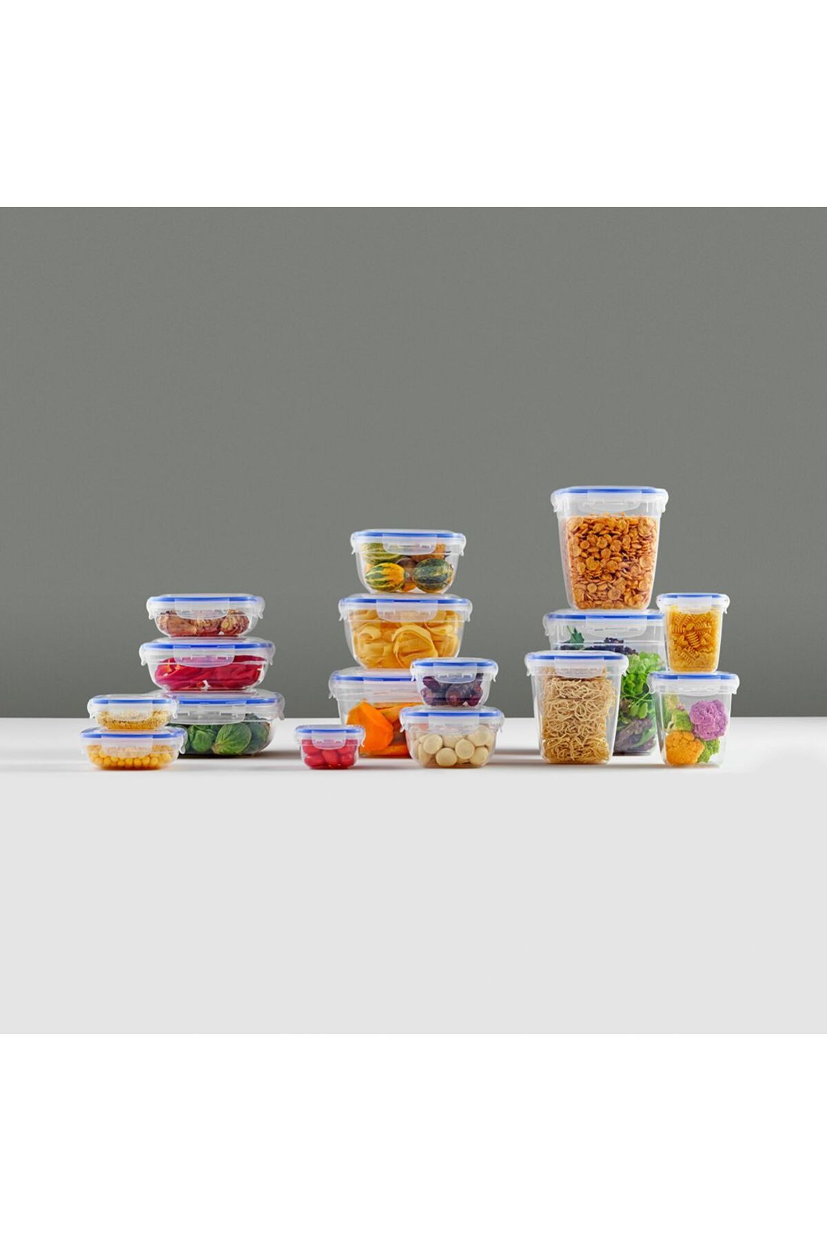 ELDİPA-Set of 6 Square Storage Containers with Seals (0.275L -0.5L-0.9L-1.5L-2.4L-3.75L) Premium Plastic Without Bpa 6