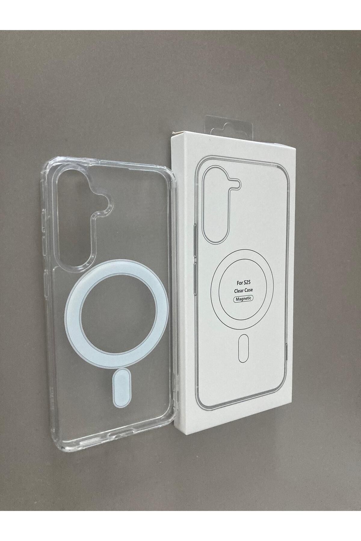 Newon SAMSUNG GALAXY S25 MAGSAFE KABLOSUZ ŞARJ DESTEKLİ SİLİKON DARBE EMİCİ ŞEFFAF KILIF
