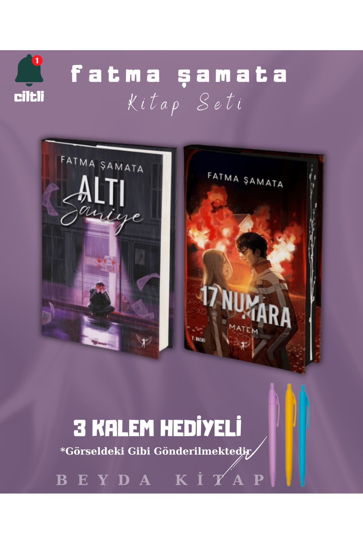 Artemis Yayınları Altı Saniye - 17 Numara Matem - Fatma Şamata - Hediyeli - Ciltli - Kitap Seti