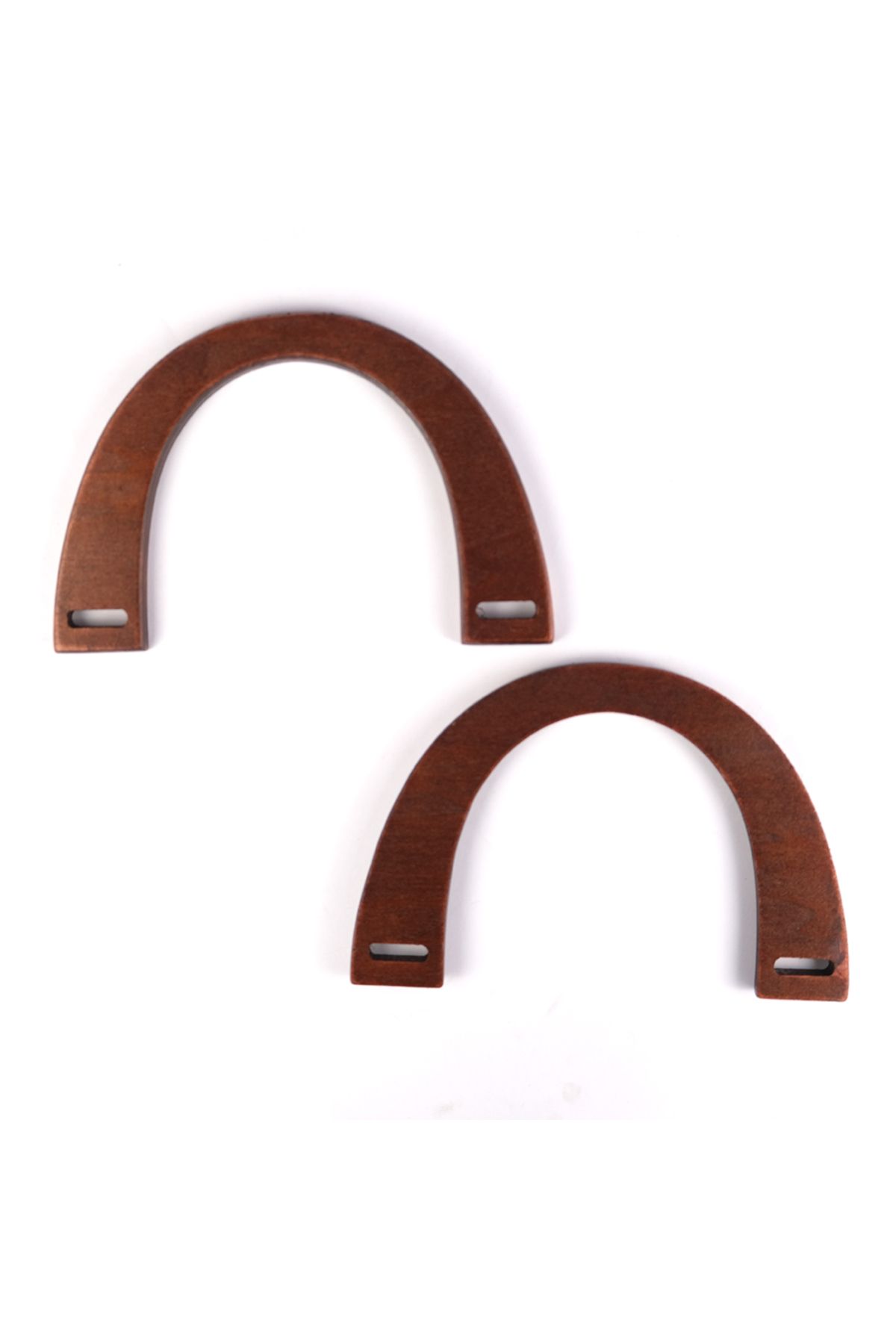 Prestij Boncuk U Model Ahşap Çanta Sapı 12 x 18 cm Kızıl Kahverengi