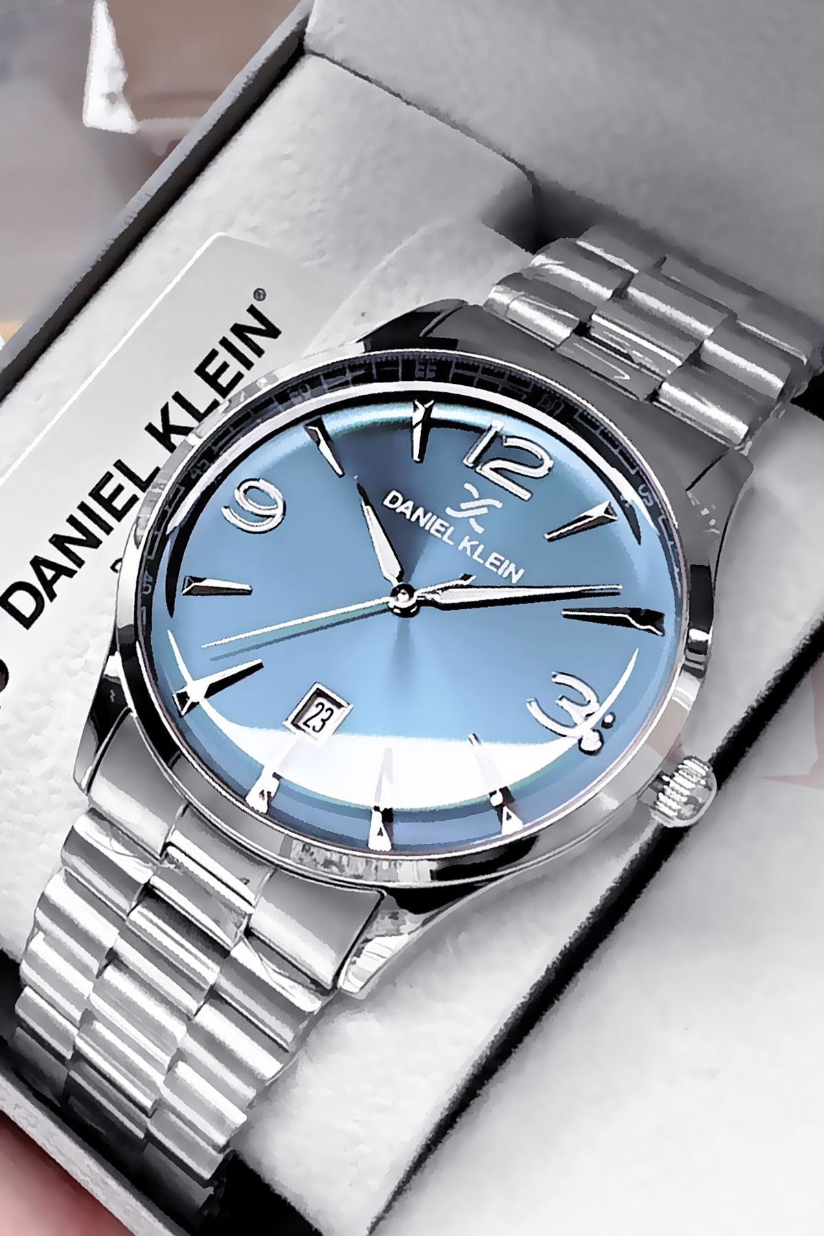 Daniel Klein Premium Babalar Günü Erkek Kol Saati Su Geçirmez Gümüş Renk Çelik Kordon Hediye Bileklik DKER2058C3