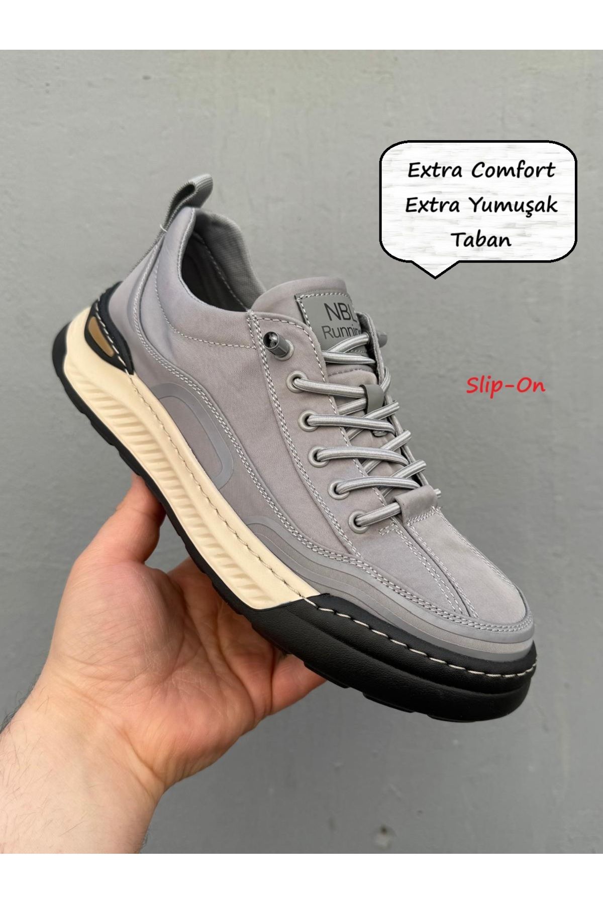 Nobel EXTRA COMFORT, EXTRA YUMUŞAK, LASTİK BAĞCIKLI ERKEK SNEAKER, İTHAL TABAN