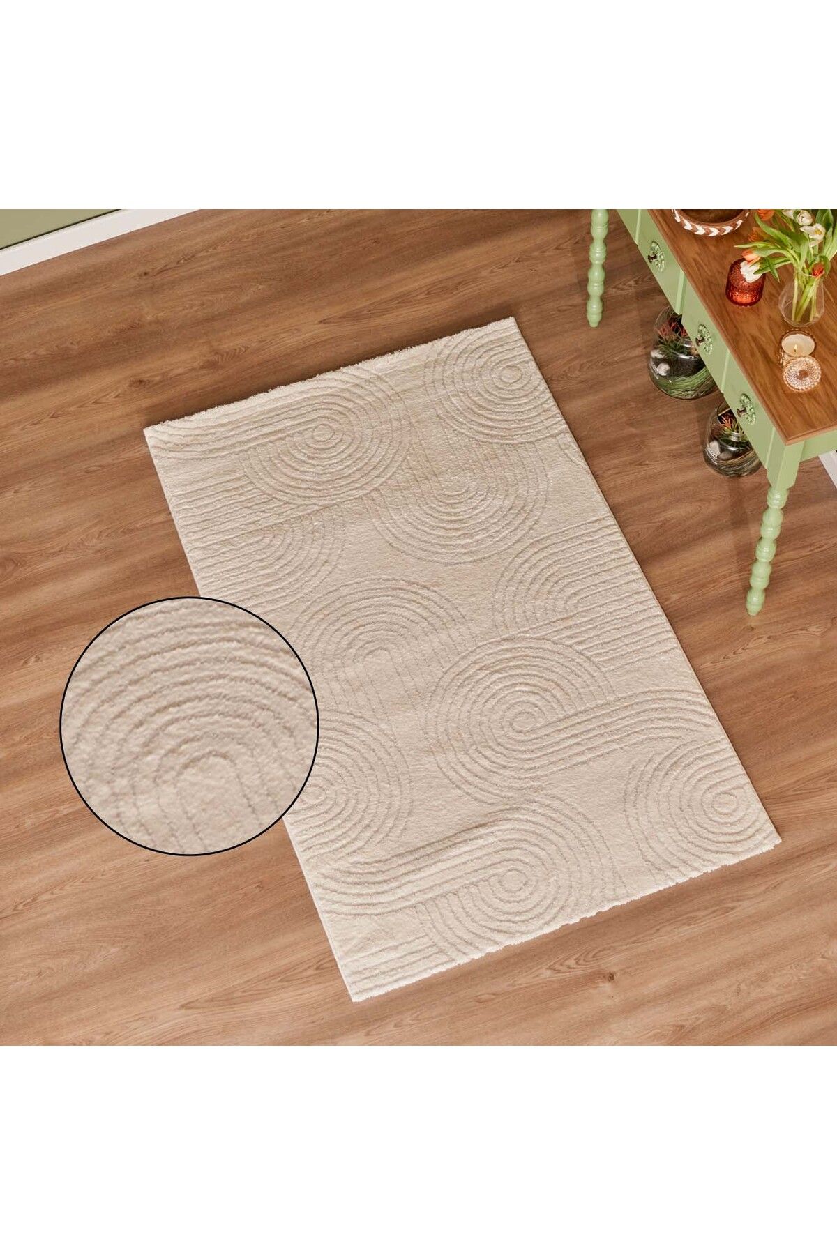 Bella Maison Moren Modern Halı Beyaz (120x180 cm)
