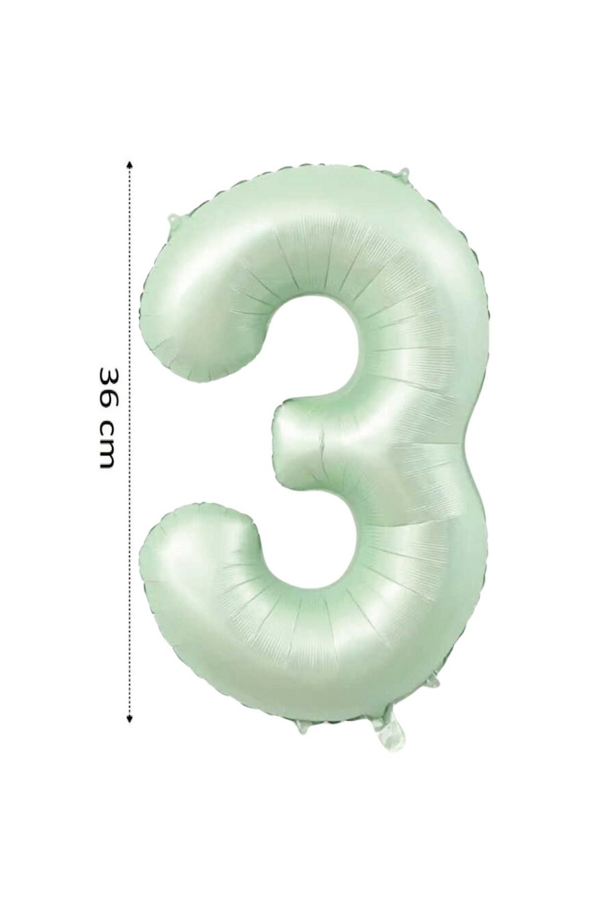 Onay Store Folyo Balon 3 Rakamı Helyum Balon 36 Cm Retro Yeşil Renk - 3 Yaş Balonu - 3 Yaş Balon -3 Rakam Balon
