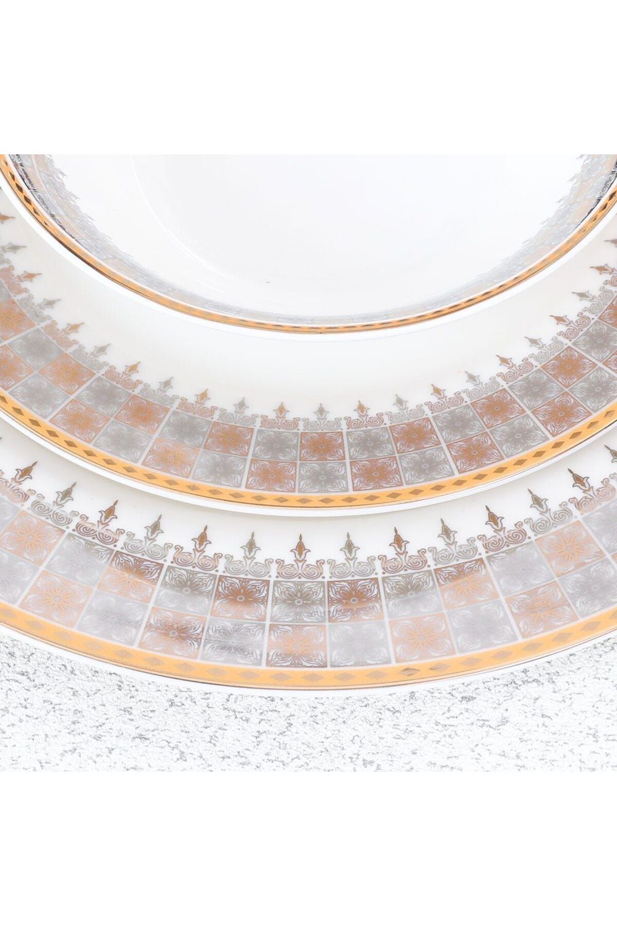 Danube Home-Charlotte 32-Piece New Bone China Dinner Set -Serves 6 Gold 4