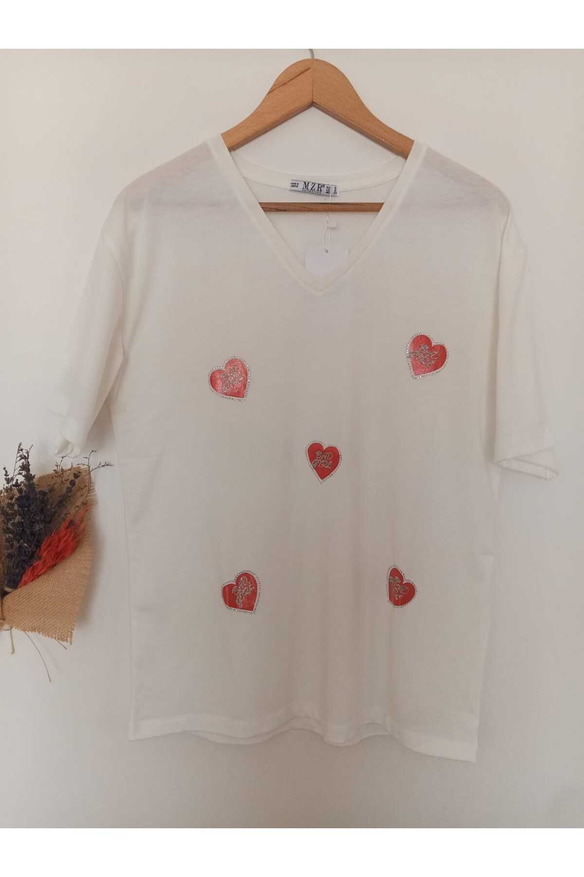 mzr Baskılı Beyaz T-shirt