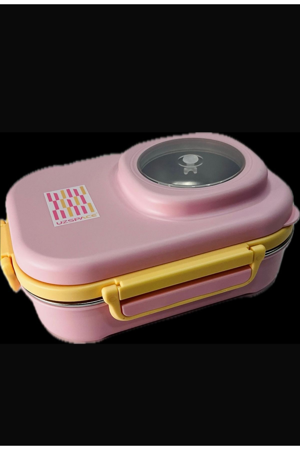 Uzspace Paslanmaz Çelik 600ml Tek Katlı Yalıtımlı Akıtmaz Kaşık Çatallı Lunch box Sefer Tası 8021-92