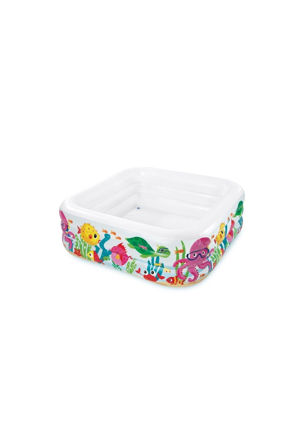 NillyToys IH57471 Intex Akvaryum Desenli Kare Havuz 159x159x50cm