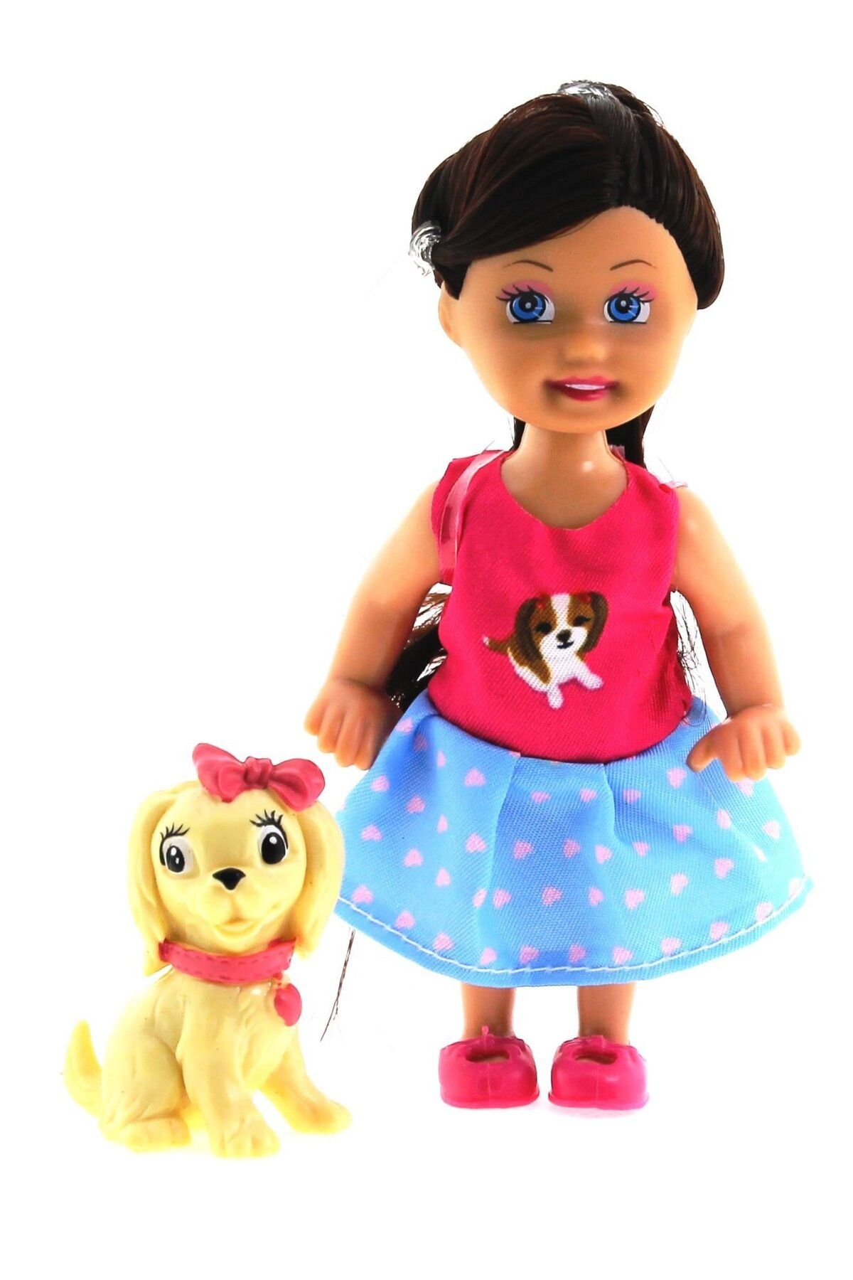 swilex Sarı Köpekli ve Kumral Mini Bebek