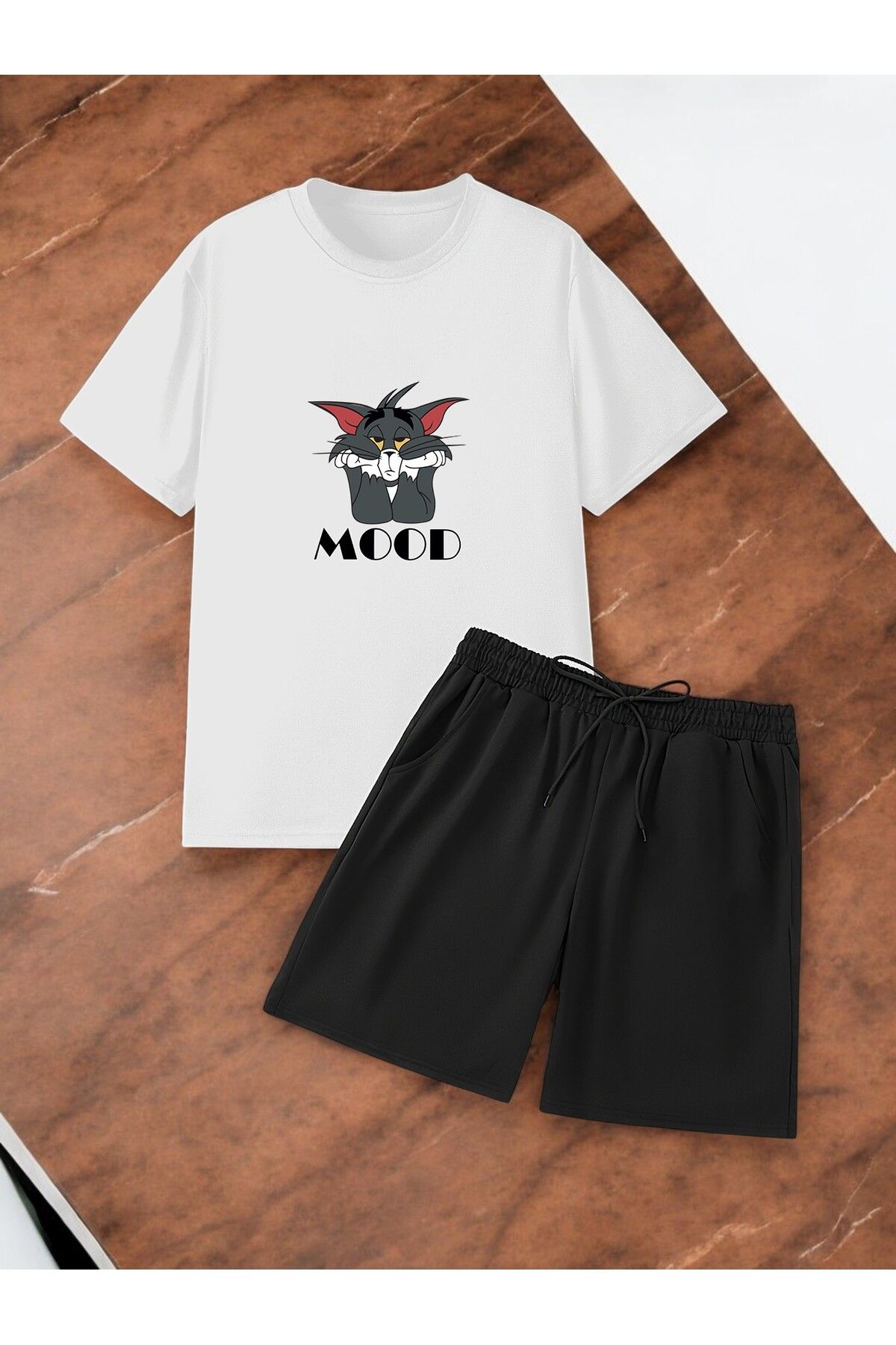 uyguntarz Unisex Mood Baskılı Tasarım Şort Takım