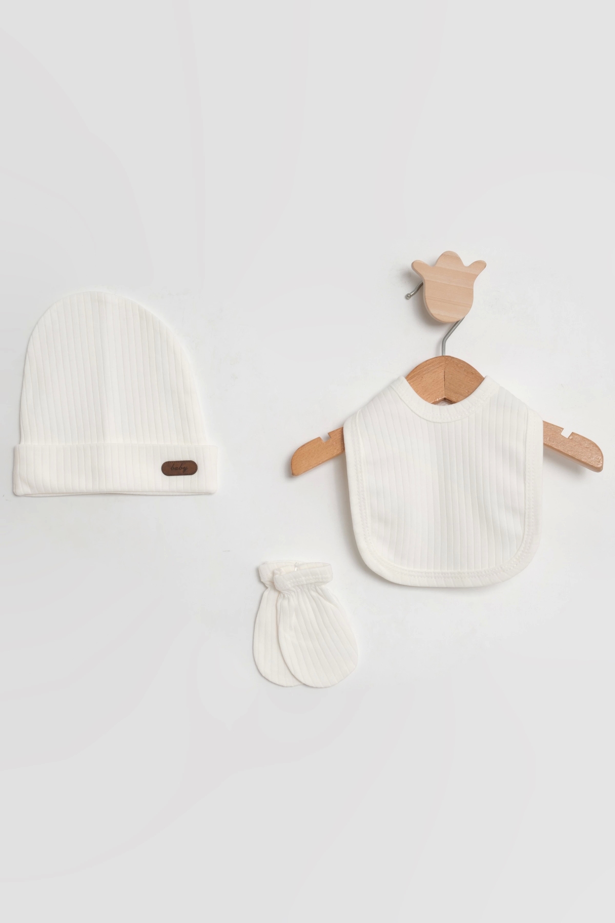 LOGO AKSESUAR Kız Erkek Bebek Pamuk Yenidoğan Natural 7 Parça Hastane Çıkışı Zıbın Seti fotoğrafı 2 (önizleme)