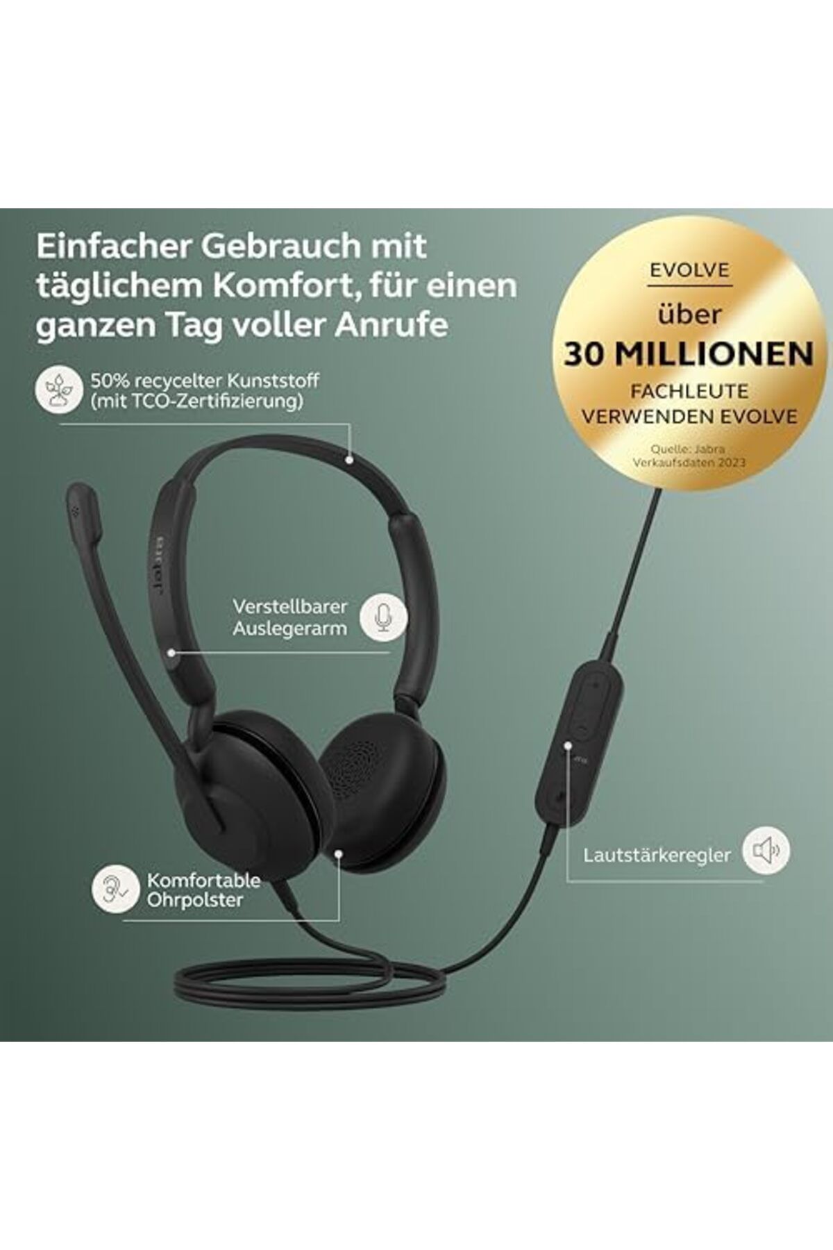 Jabra-Evolve 10 Wired Headset with Noise Cancelling Microphone 4