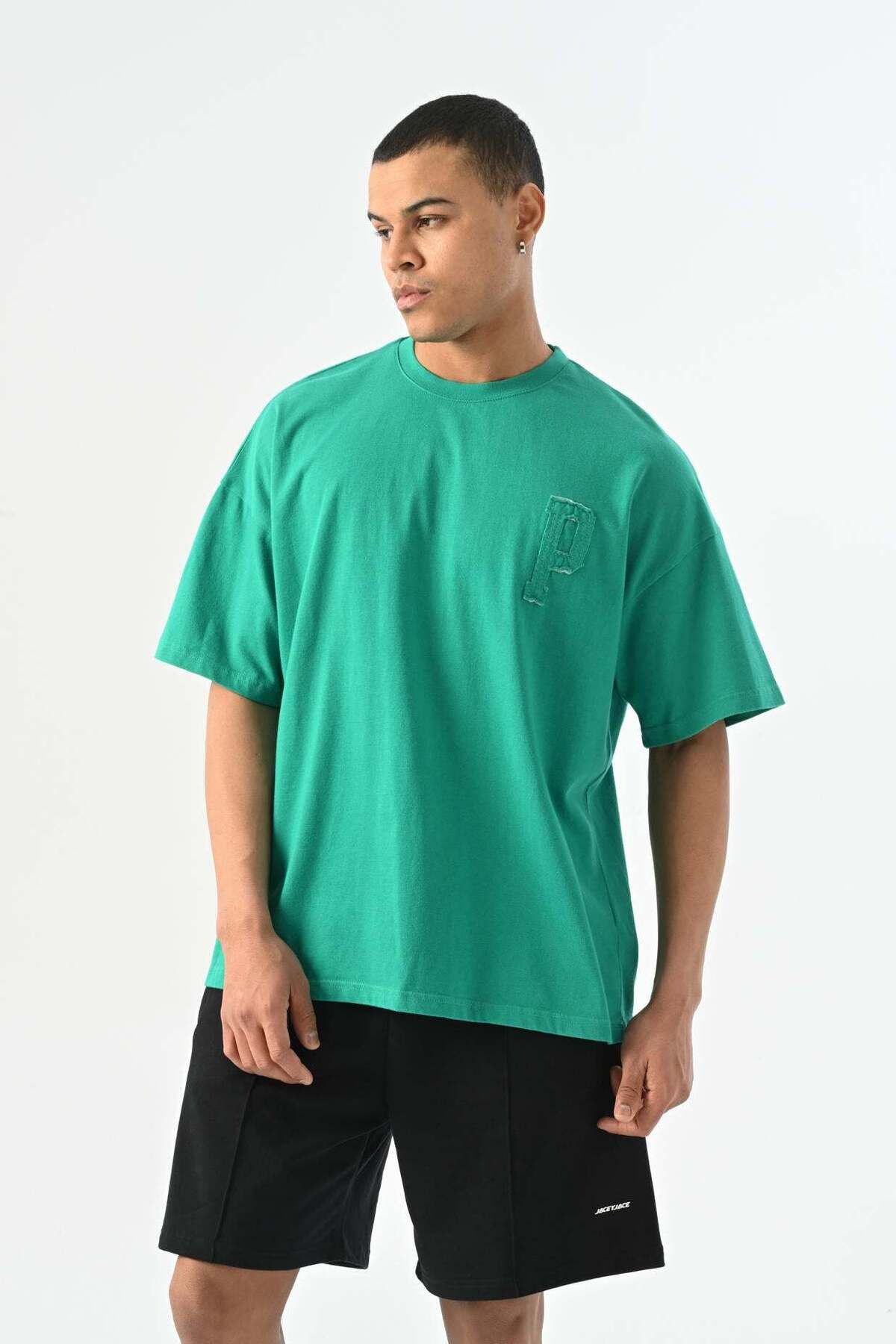 jaceyjace Paris Oversize T-shirt - Yeşil