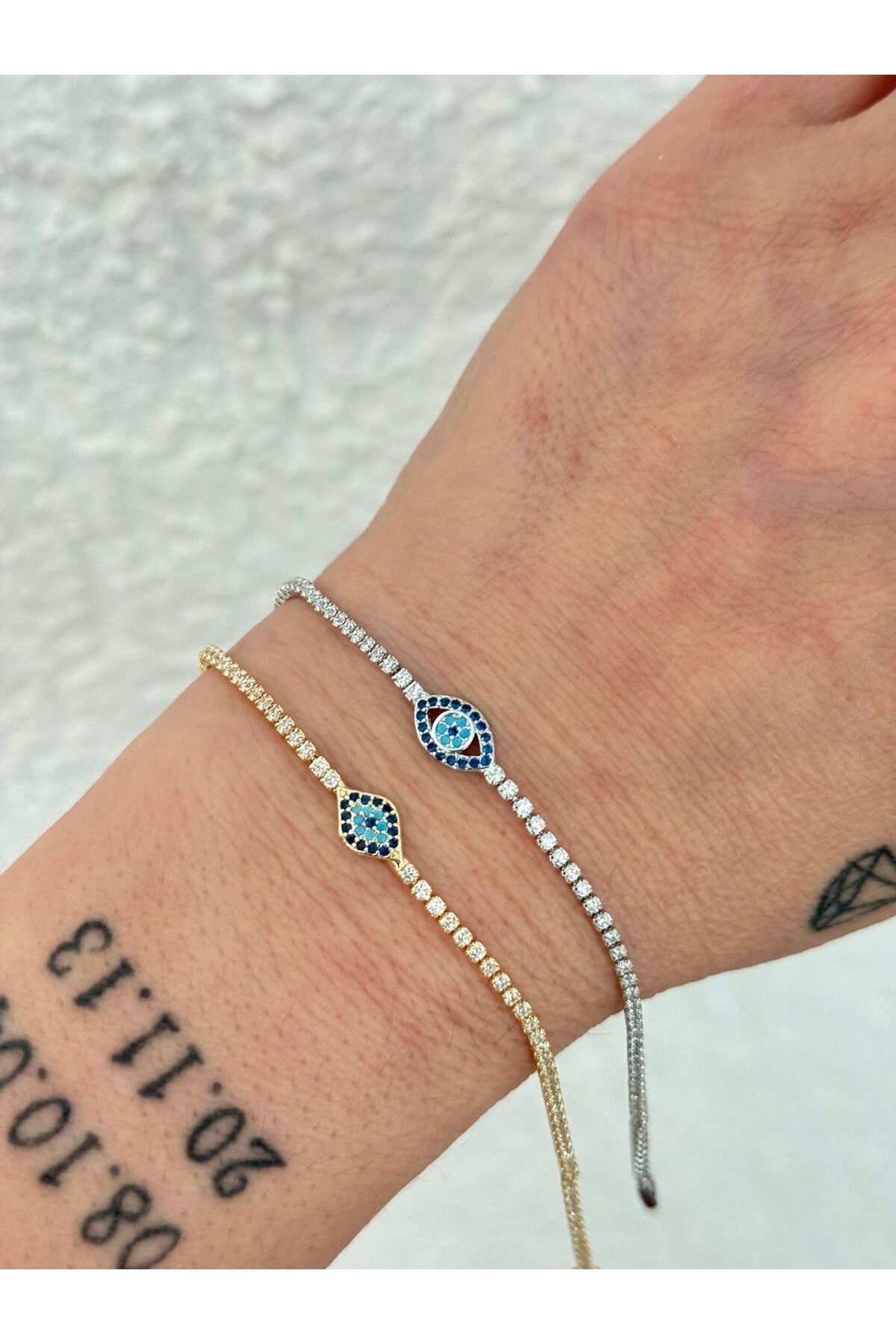MyladyAccessoriess Full Zirkon Taş Ve Göz Detaylı Premium Bileklik Gümüş