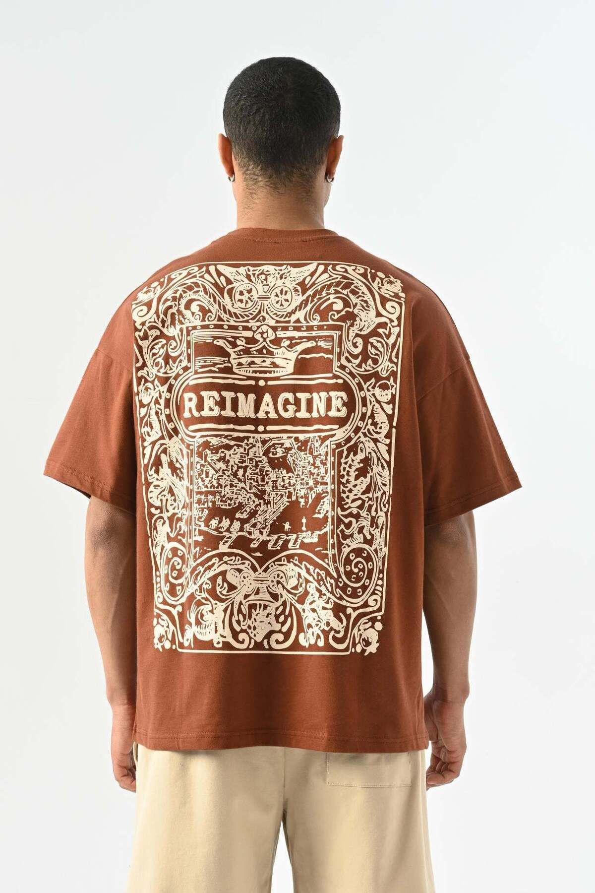 jaceyjace Reimagine Oversize T-shirt - Kahverengi