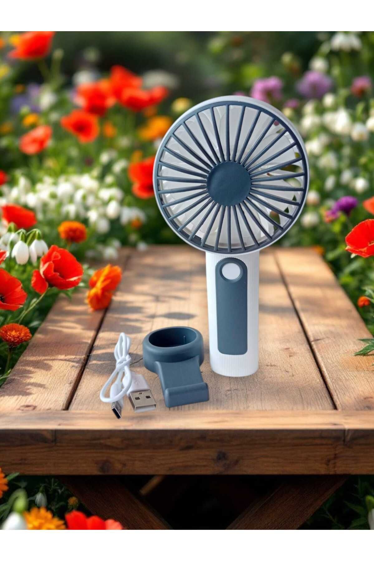 Sepette Herşey Telefon Tutacaklı Mini El Fanı