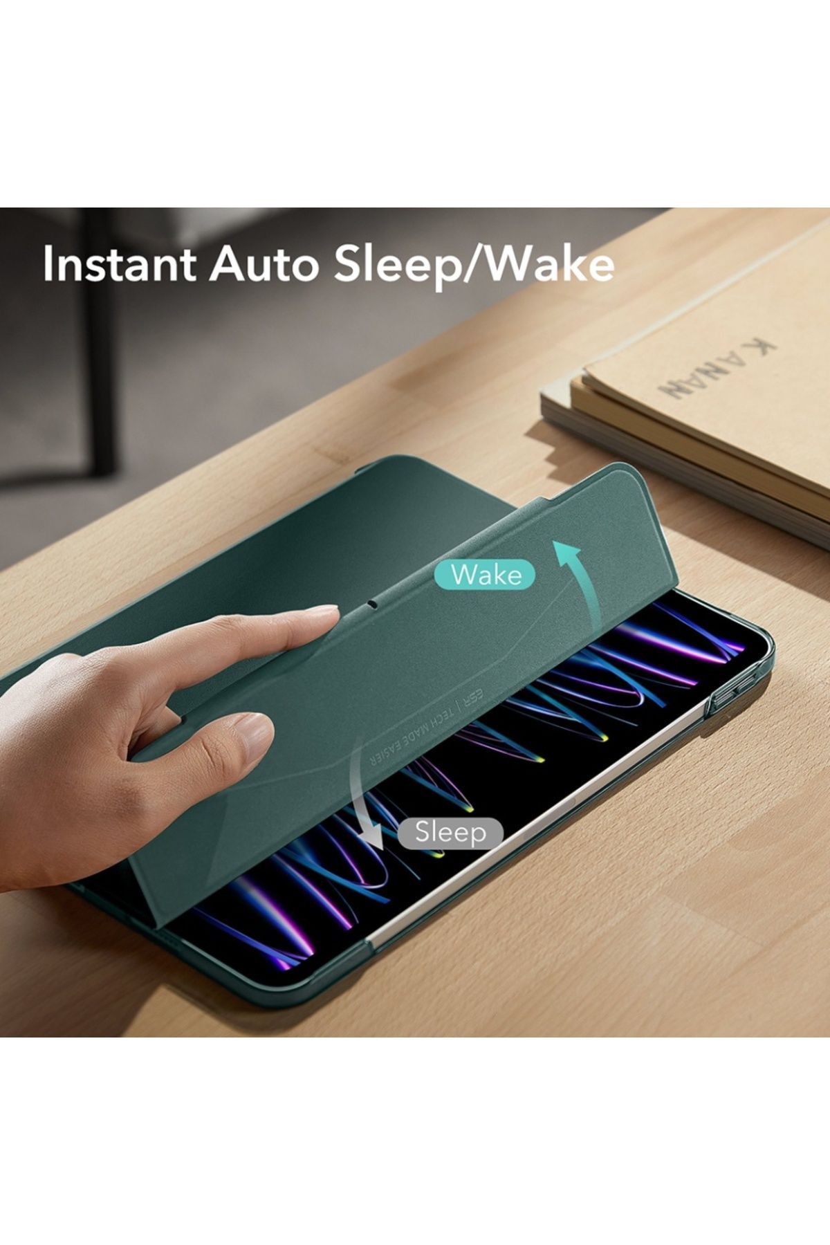 ESR-Husă pentru iPad Pro 11" 2021 / 2022, tip carte, Ascend Trifold ESR - Verde închis 4