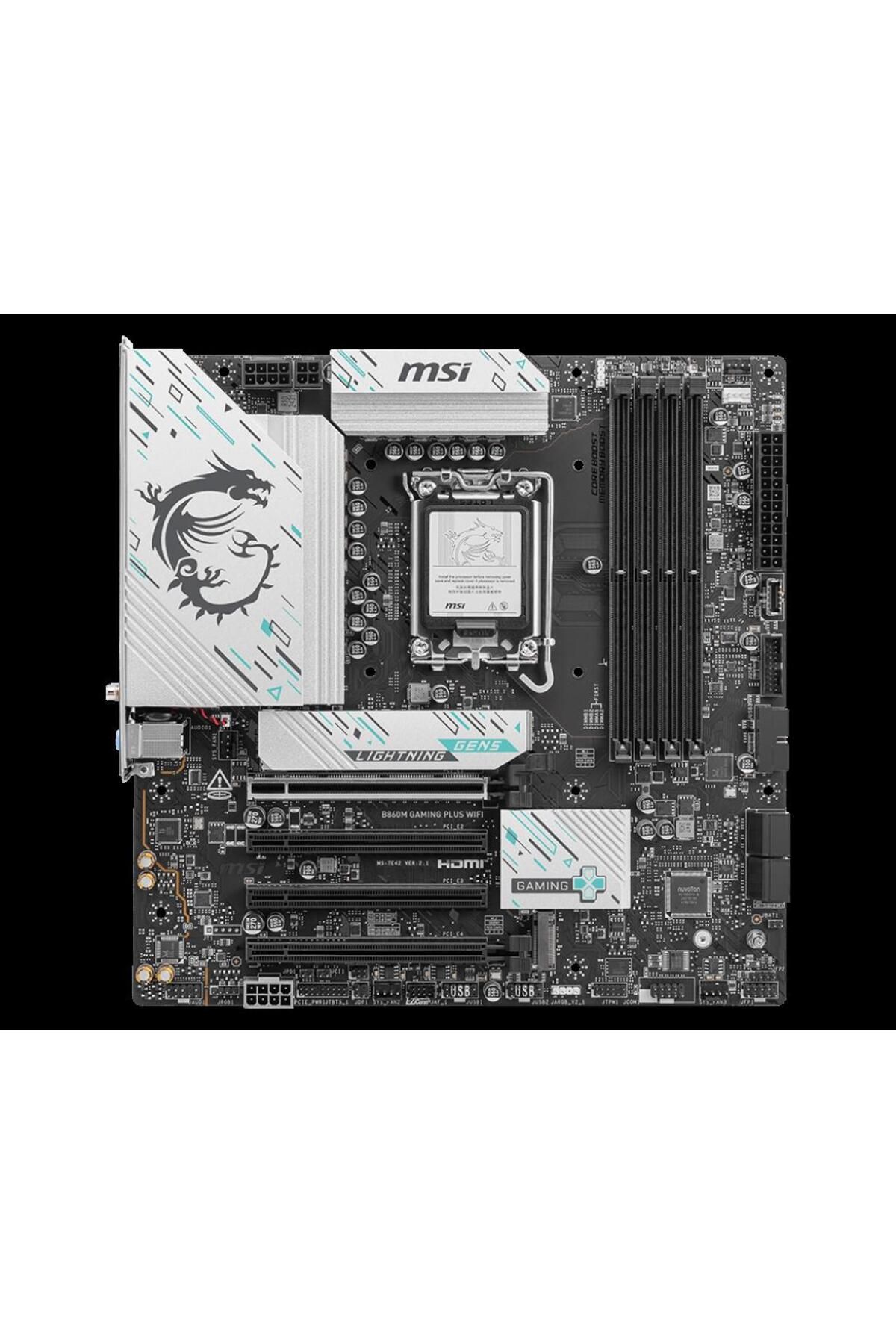 MSI-B860m Gaming Plus مقبس واي فاي 1851 Ddr5 8600mhz(OC) 3xm.2 1x Tb4 HDMI Display 5g Lan Wifi 7 Matx 2