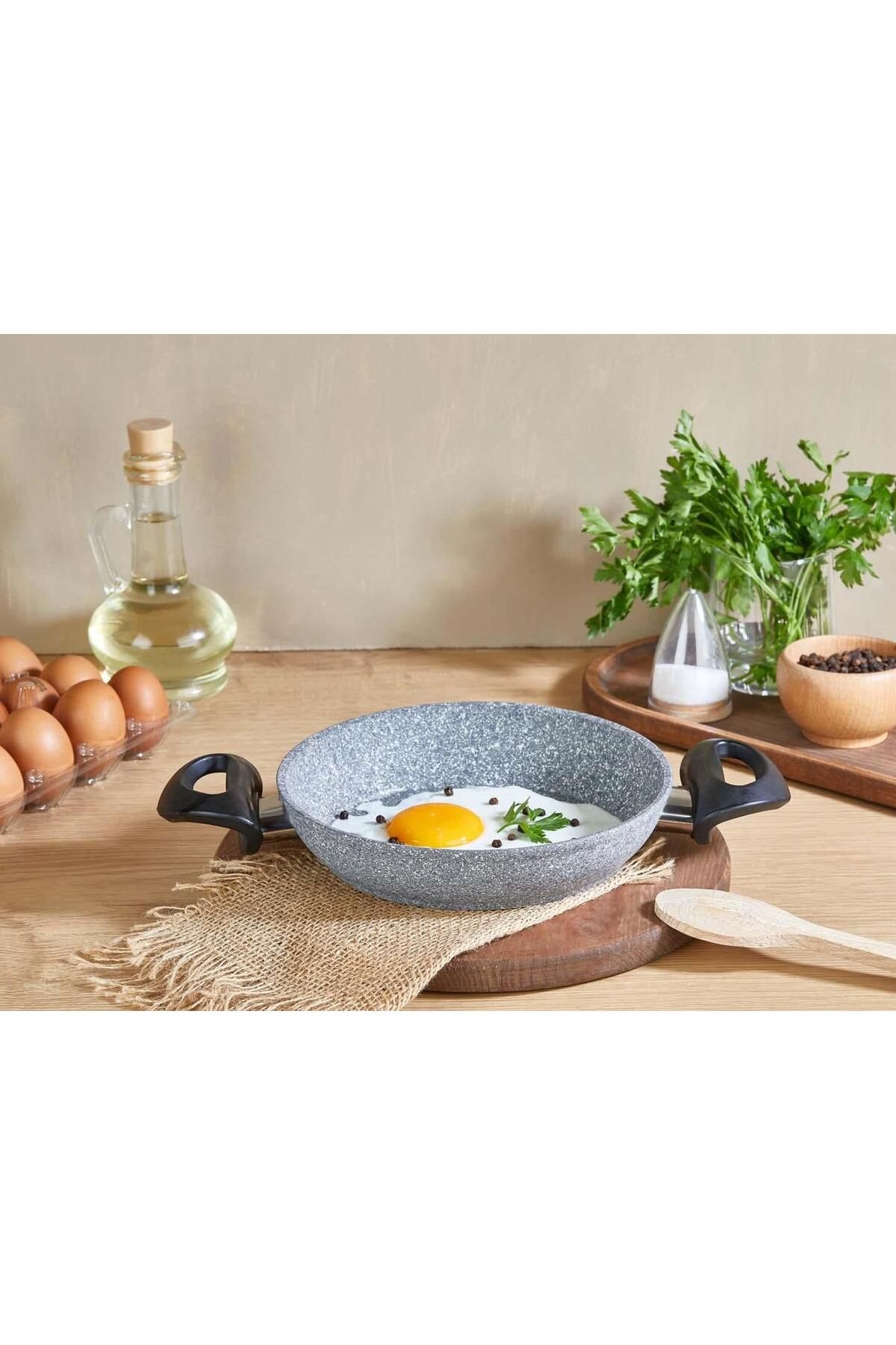 FALEZ Granit Sahan 24 CM Çift Kulplu Yumurta Tavası