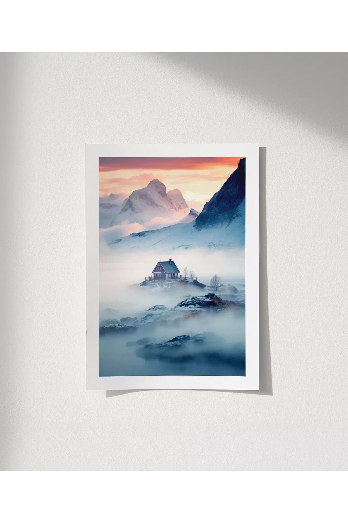 VOGLOO Çerçevesiz Poster Dağdaki Yuva