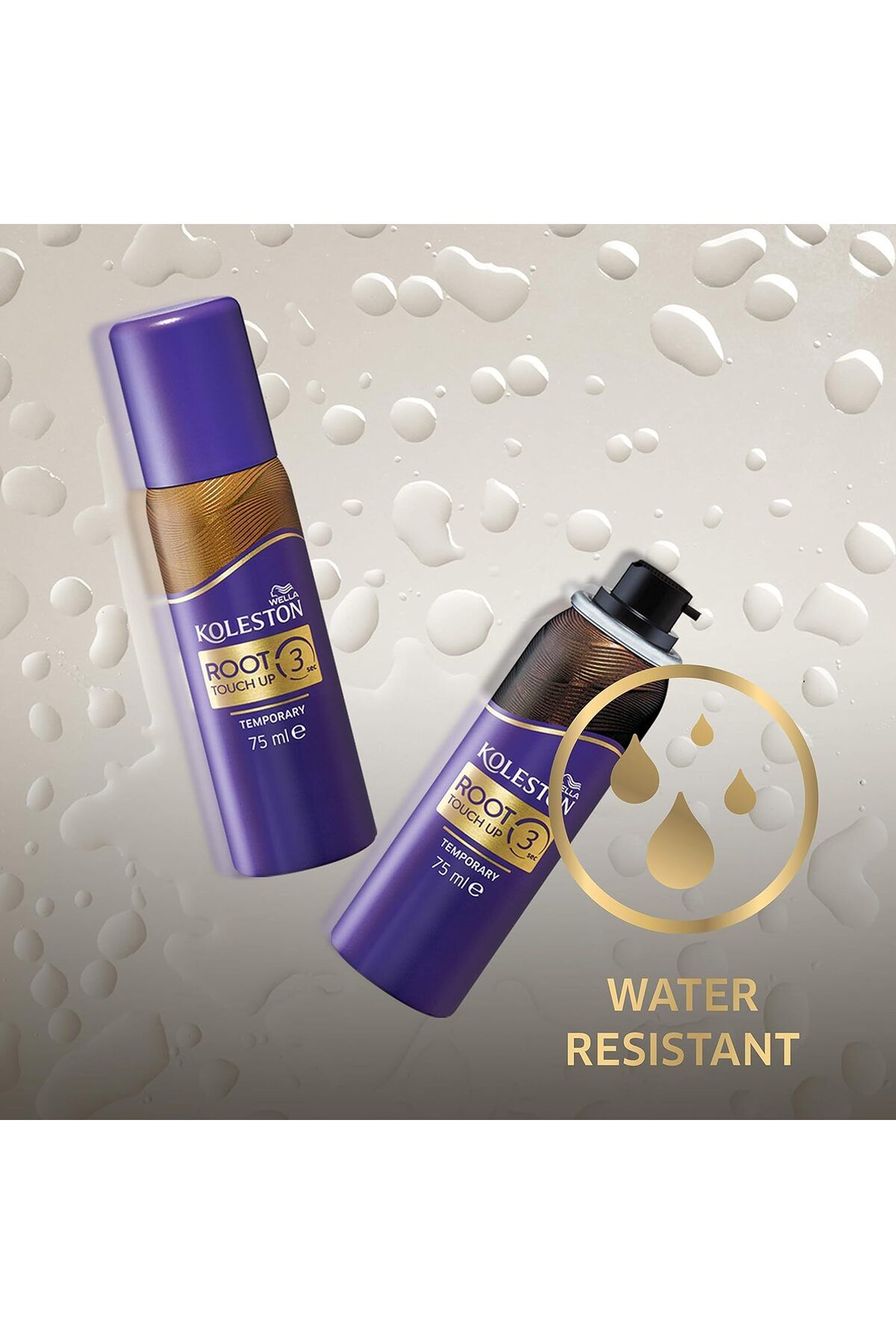 Wella-Koleston Root Touch Up Spray - Instant 100% Grey Coverage In 3s - Black, 75ml X 3 4
