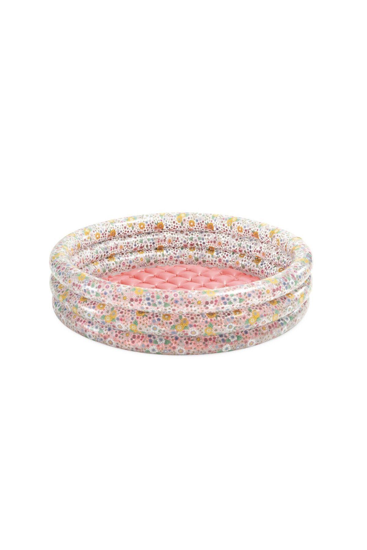 NillyToys IH58427 Intex 3 Boğumlu Çiçek Desenli Bebek Havuzu 86x25cm