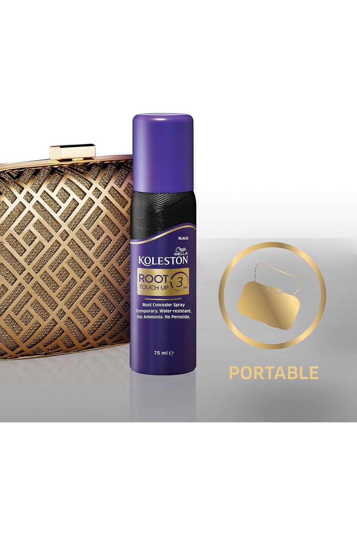 Wella-Koleston Root Touch Up Spray - Instant 100% Grey Coverage In 3s - Black, 75ml X 3 5