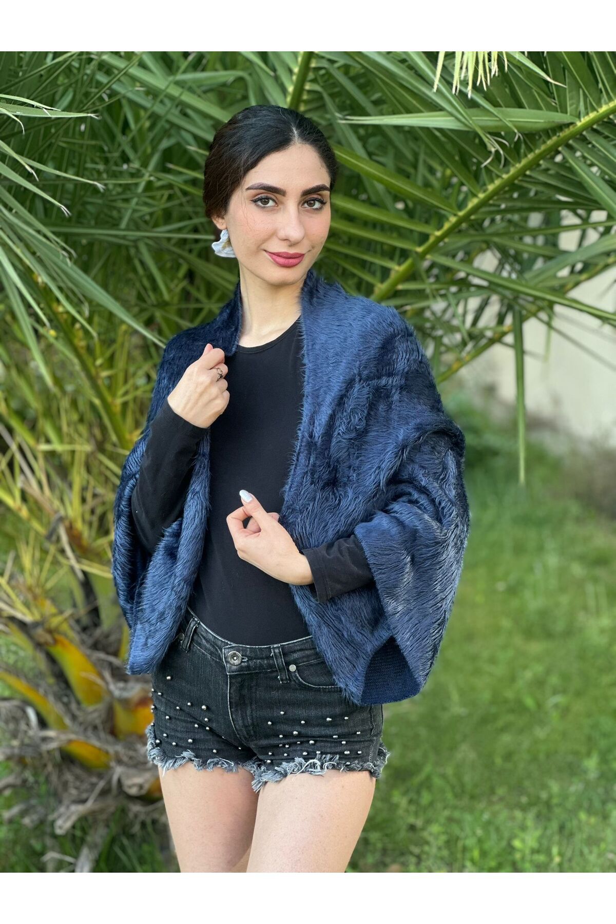 Gönülden Tasarım KOLLU BOLERO PELUŞ ŞAL KADIN BOLERO 140X34