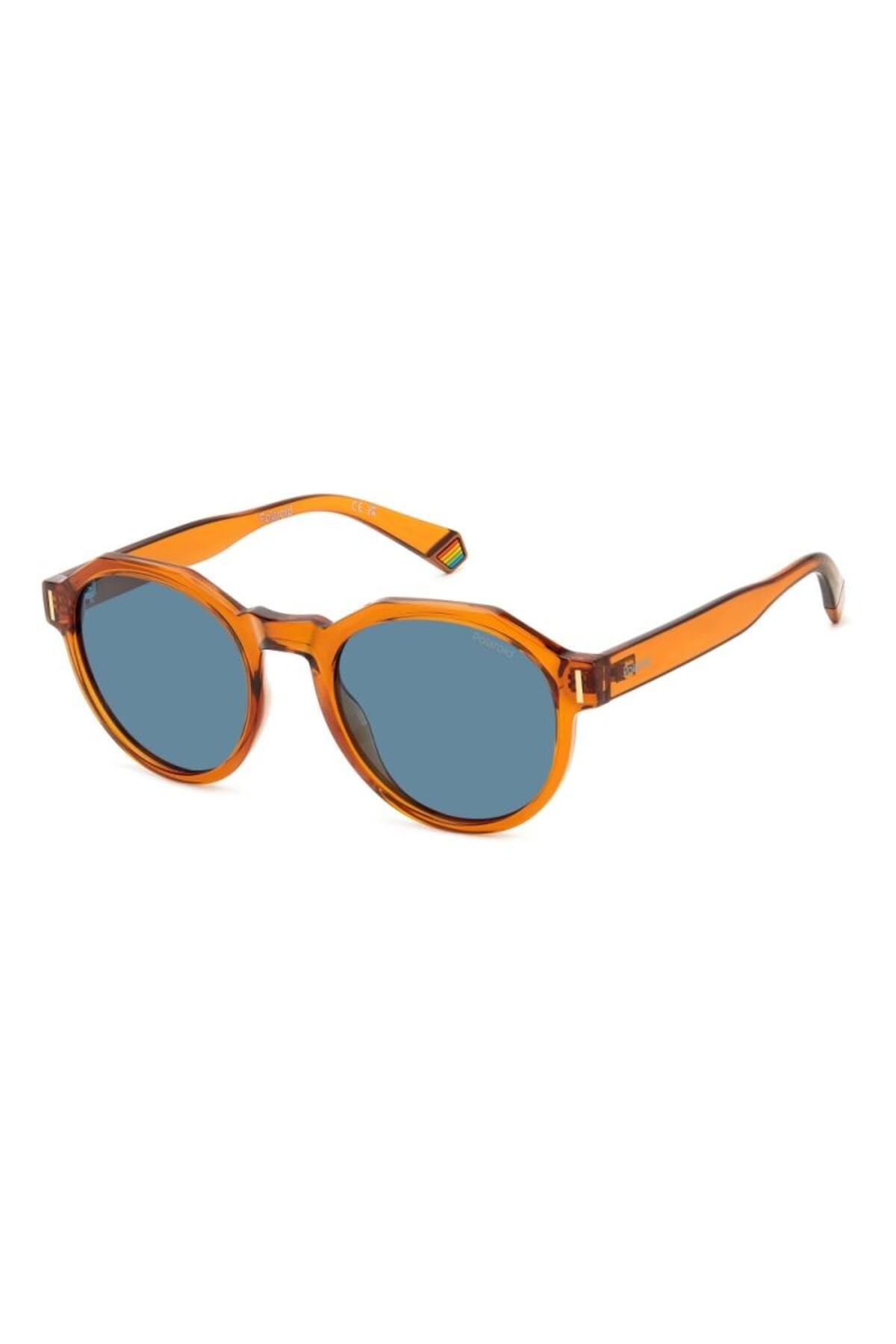 Polaroid-Ochelari de soare Polaroid PLD 6207/S 2LF/C3 pentru femei, portocalii, rotunzi, 52 mm 1
