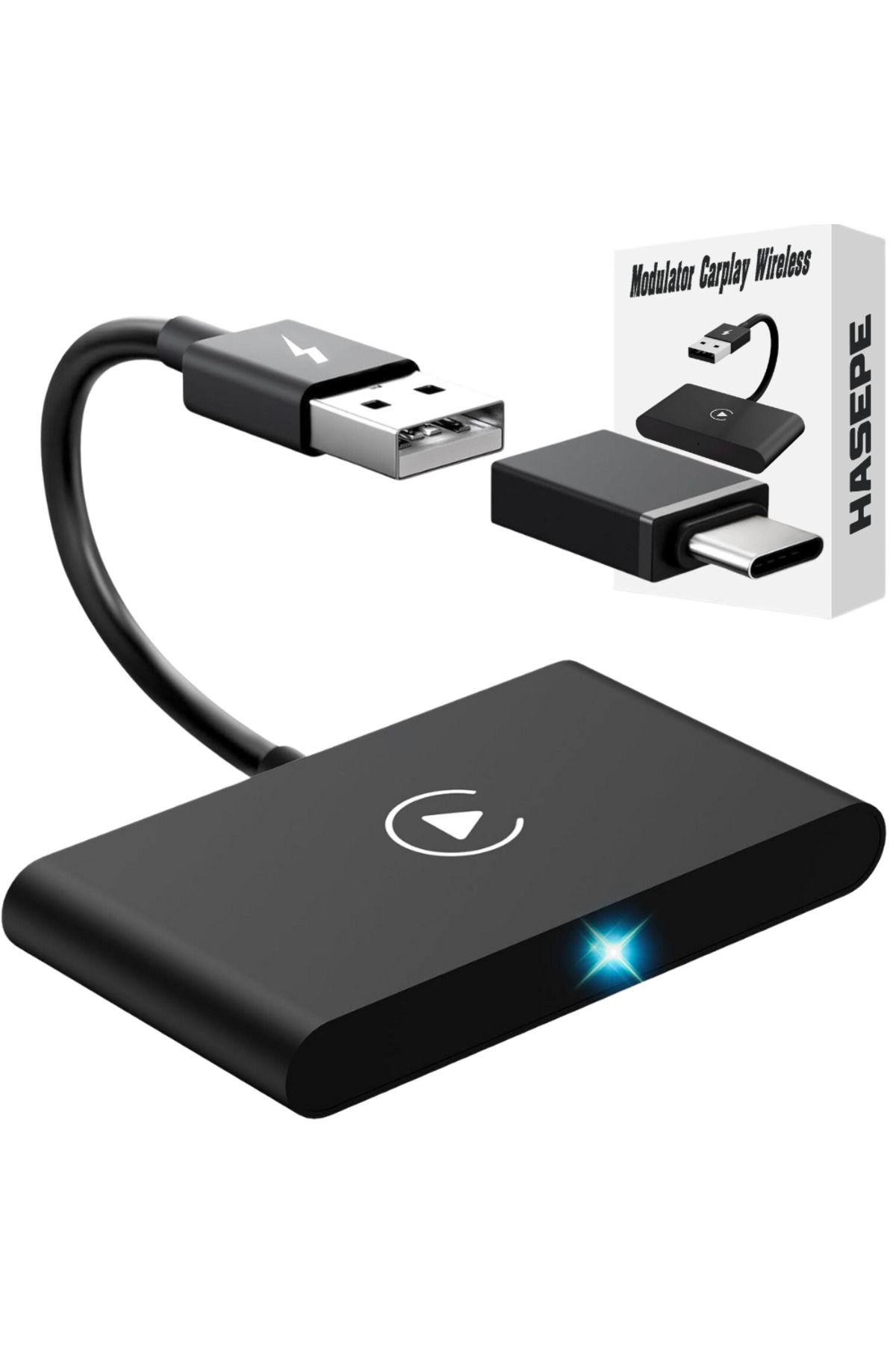 HASEPE Modulator Carplay Wireless, Smart Usb Car Play, Reconectare Automată, Usb - One Size