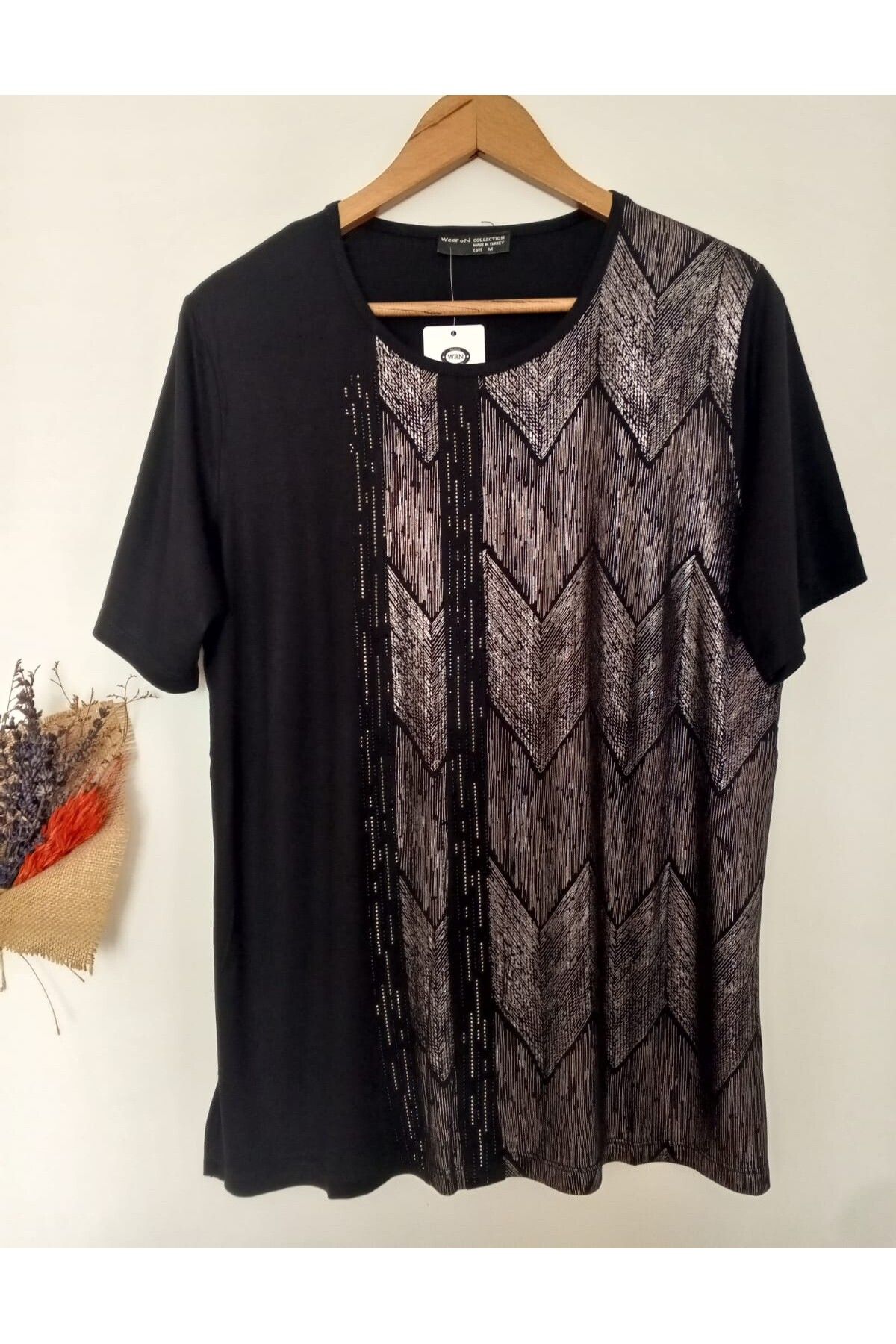 wear on Viskon Taş İşlemeli Kısa Kollu Anne Penye