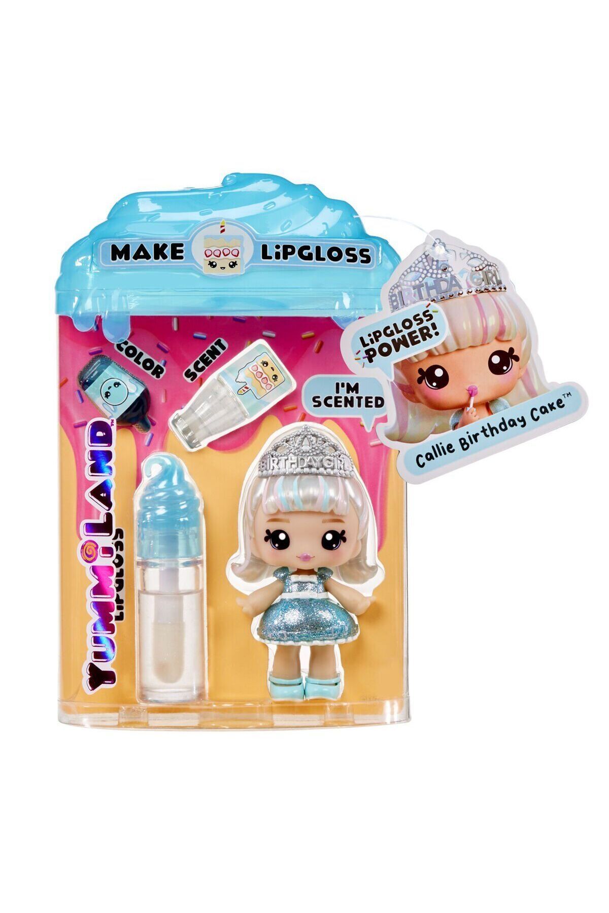 Easy Tedarik 120704 Yummiland Callie Birthday Cake Bebeği ve Dudak Parlatıcısı