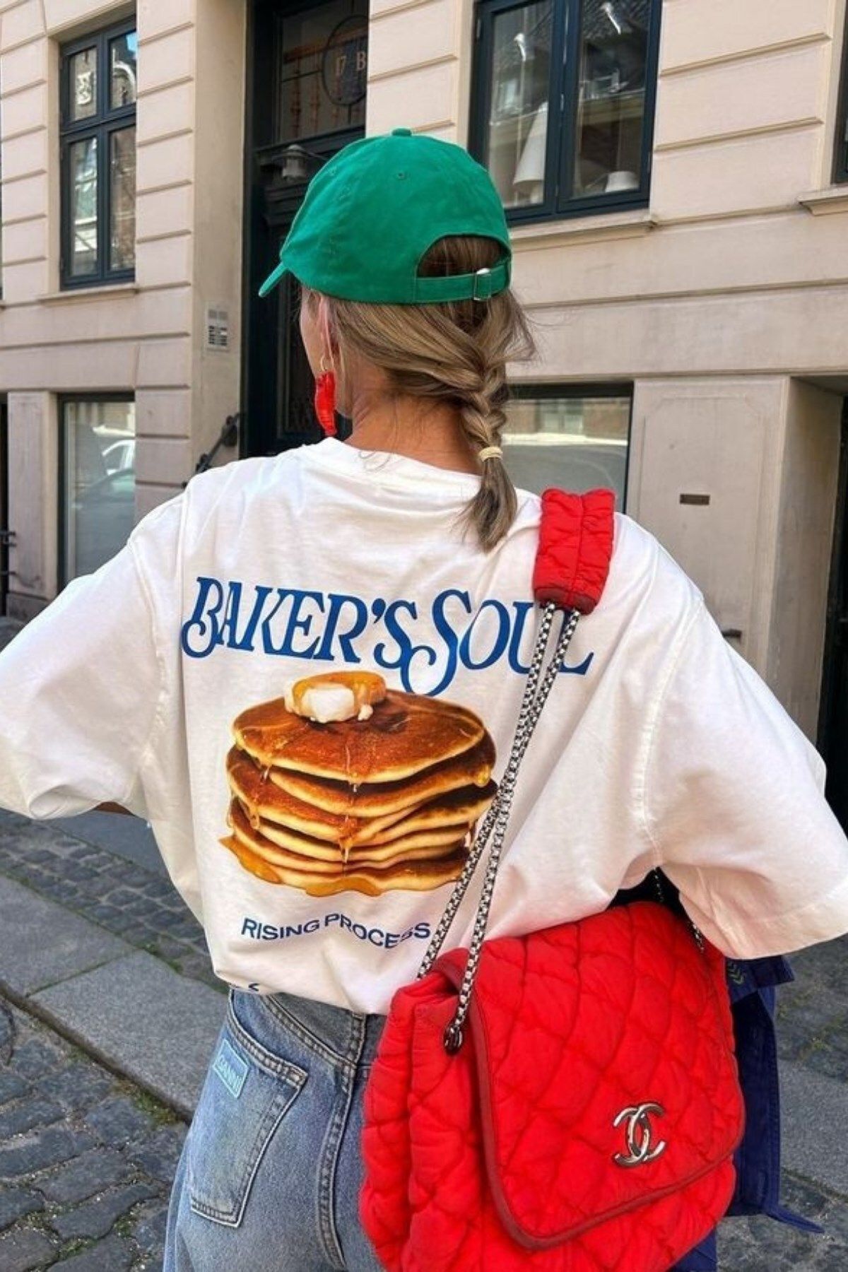 GIA - ART Kadın Pancake Baskılı “Baker’s Soul” Oversize Sokak Stili Tişört