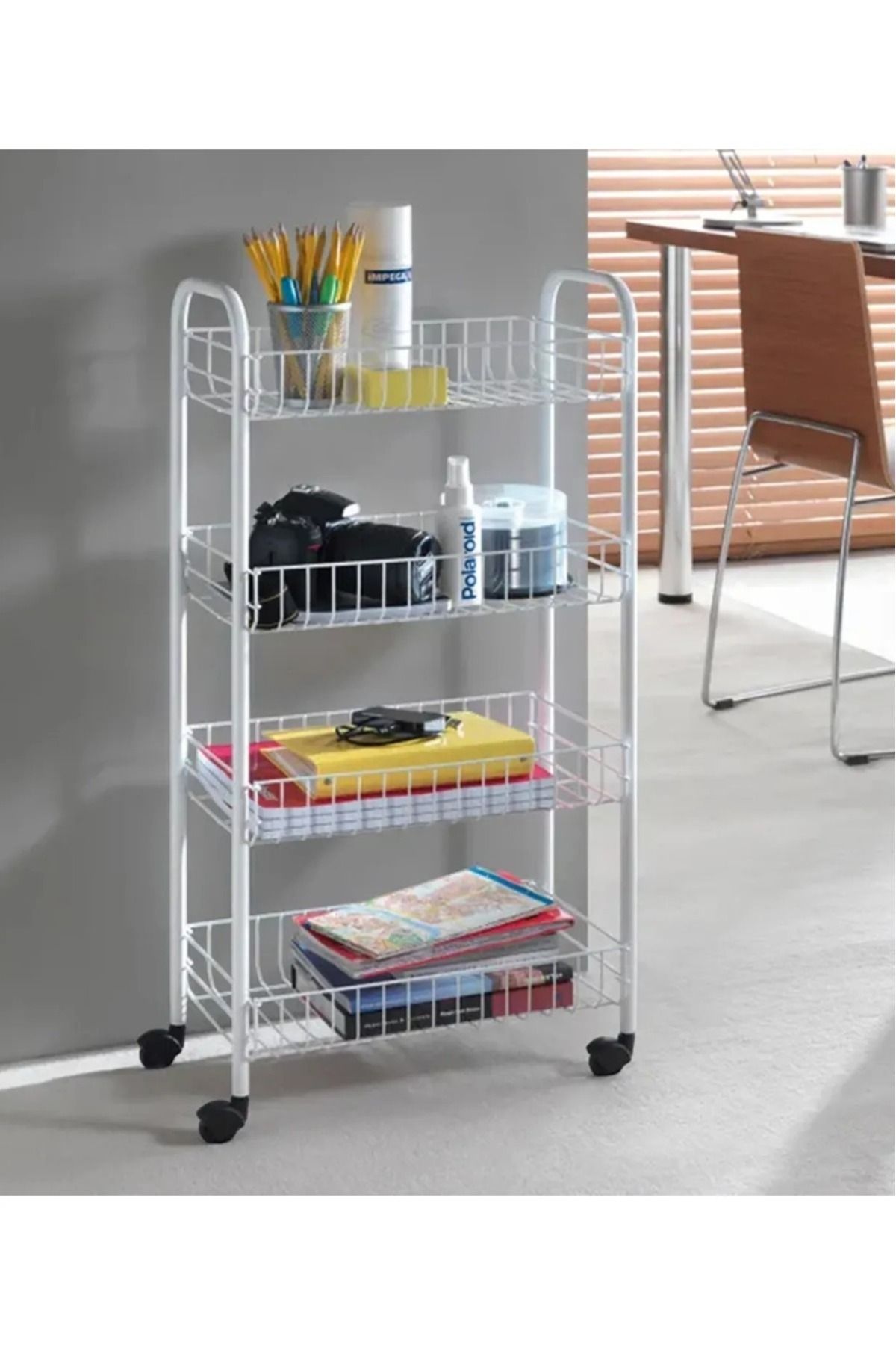 ego home 4 Katlı Metal Raf Sebzelik Patateslik Soğanlık Meyvelik Patates Soğan Sepeti Çok Amaçlı Metal Raf