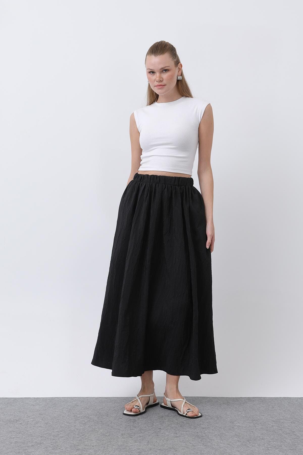 Soul Kadın Açılımlı Etek - 32335ETK - BLACK