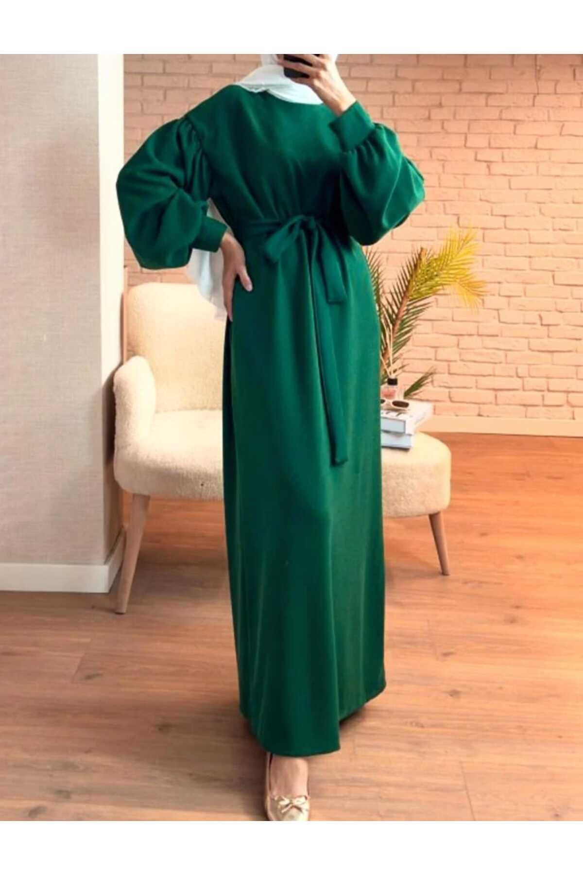 shop BALON KOL KUŞAKLI ELBİSE