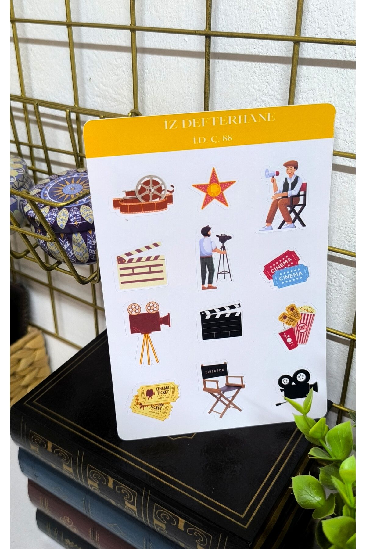 İZ DEFTERHANE Kamera Sinema Çıkartma Sticker (Defter ajanda ve planlayıcılar için uygun)