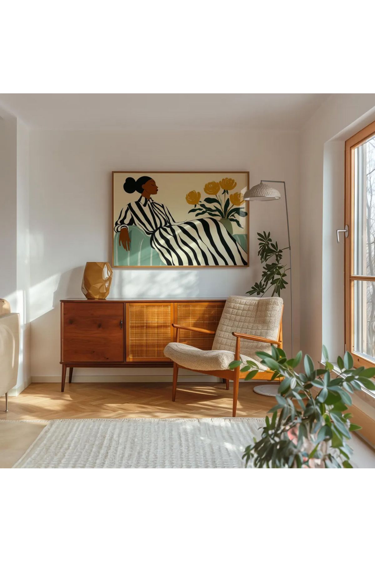 Dekorsiahome Tek Parça Ahşap Çerçeveli Oturma Odası Salon Mutfak Tablo TK0618